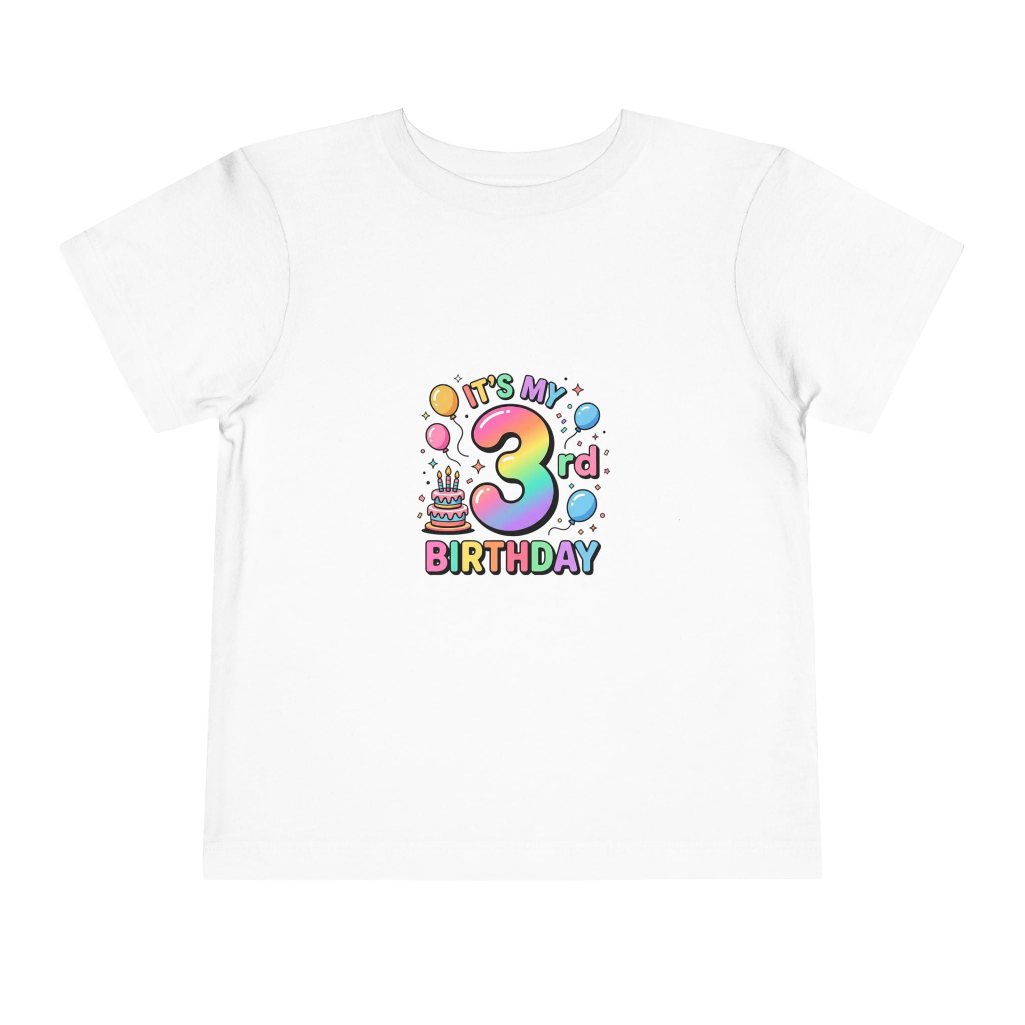 3rd Birthday Toddler Tee — "It's My 3rd Birthday" Colorful Party Shirt
