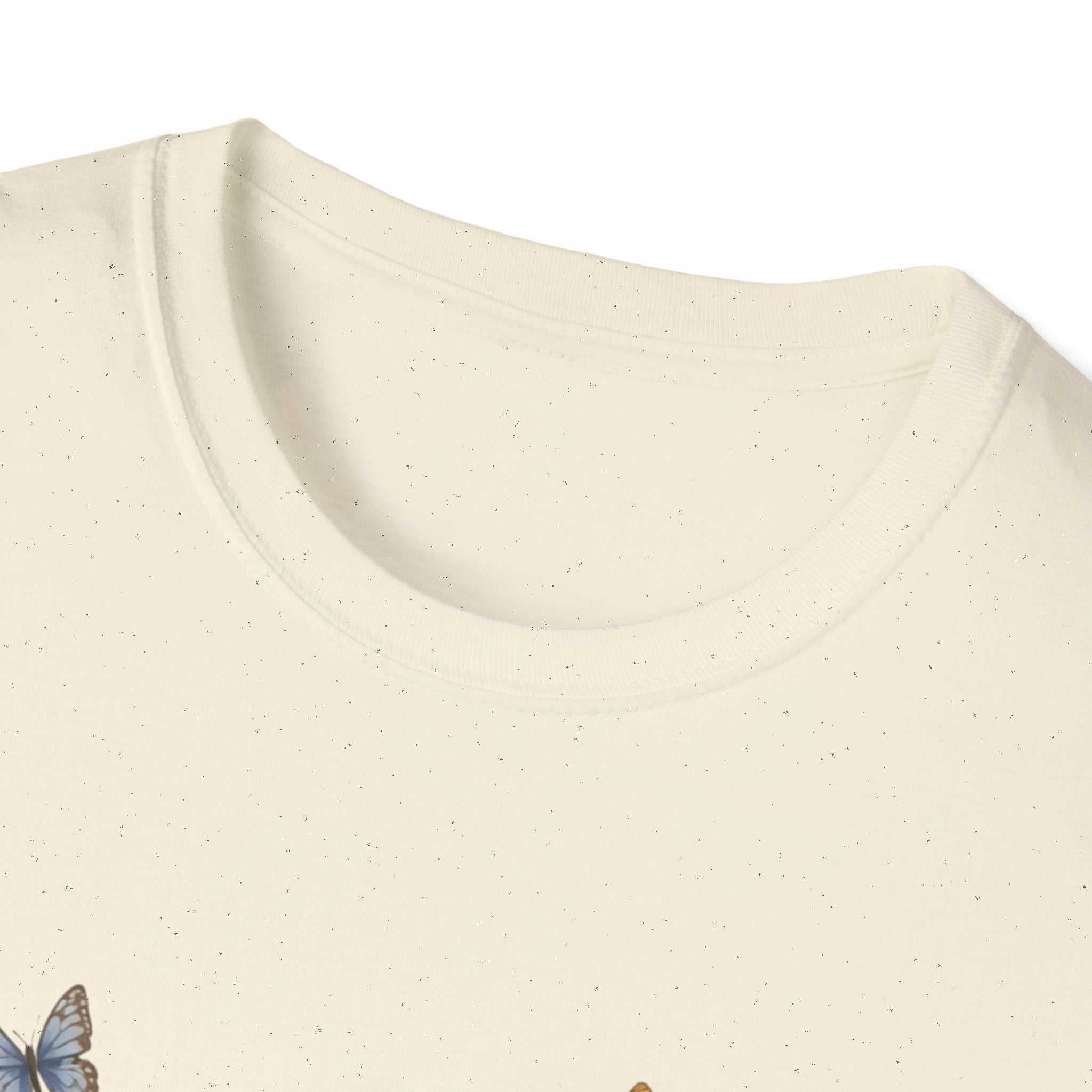 Cute Kitten Floral T-Shirt — Twin Cats with Ribbon & Butterflies