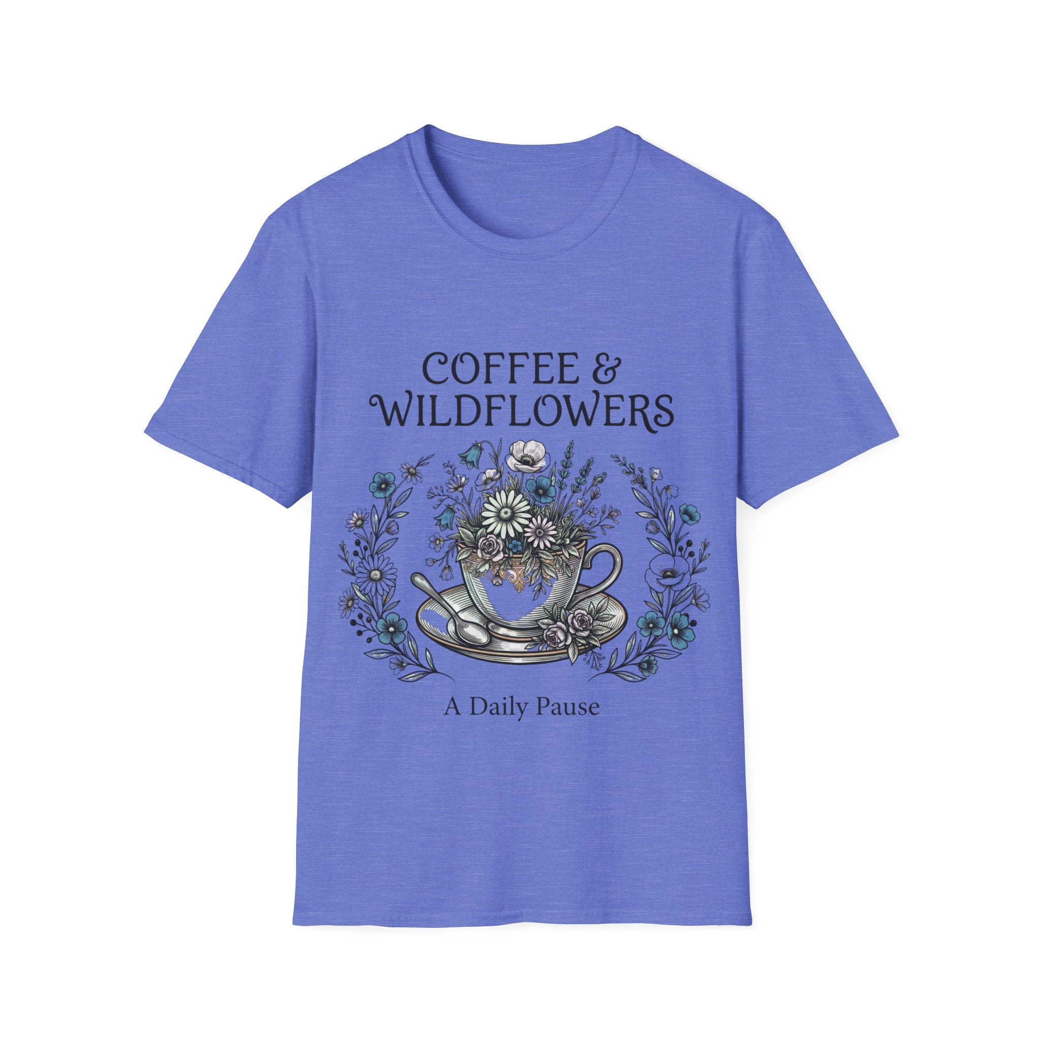 Coffee & Wildflowers T-Shirt – Aesthetic Floral Coffee Lover Shirt
