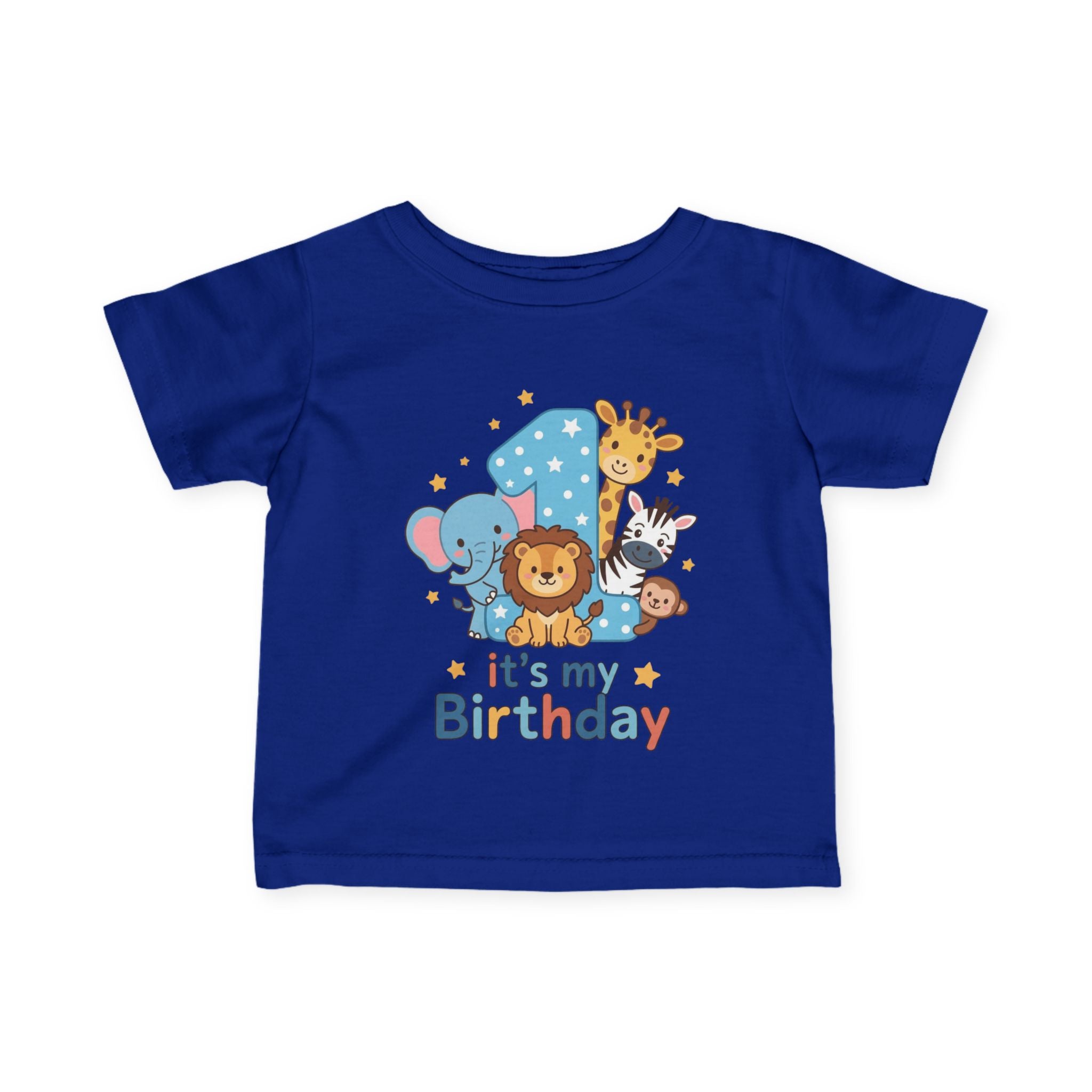 1st Birthday Infant Tee - Cute Safari Animals "It's My Birthday"