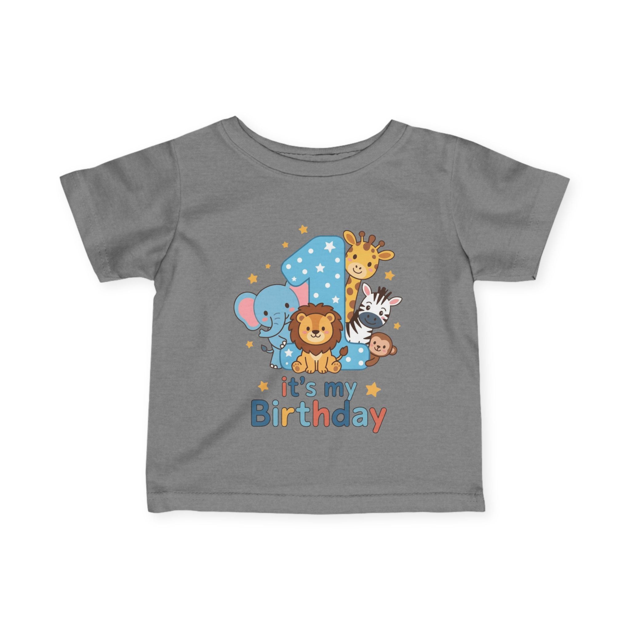 1st Birthday Infant Tee - Cute Safari Animals "It's My Birthday"