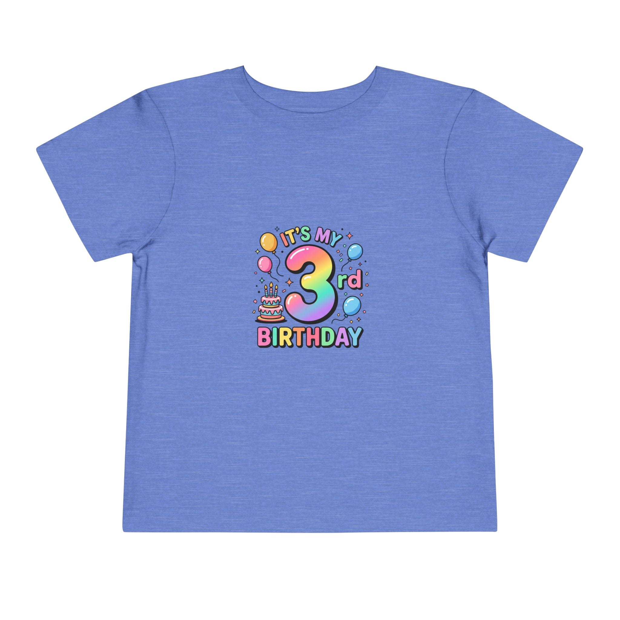3rd Birthday Toddler Tee — "It's My 3rd Birthday" Colorful Party Shirt