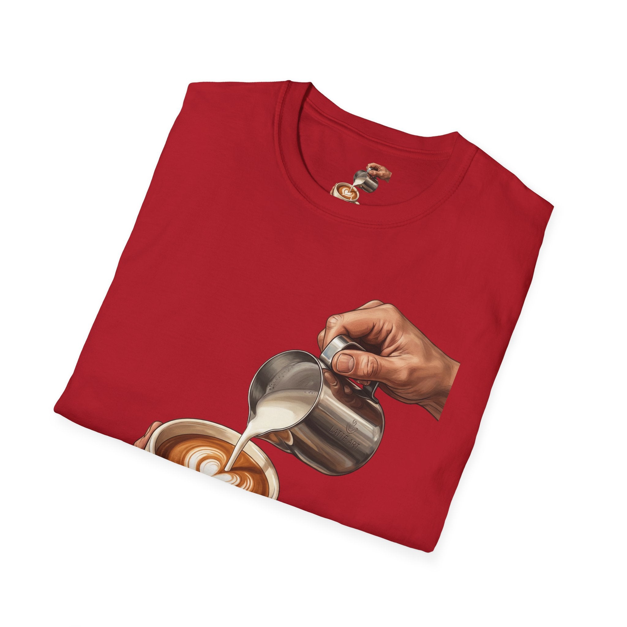 Coffee Lover Latte Art T-Shirt – Stylish Barista Coffee Graphic Tee for Men & Women