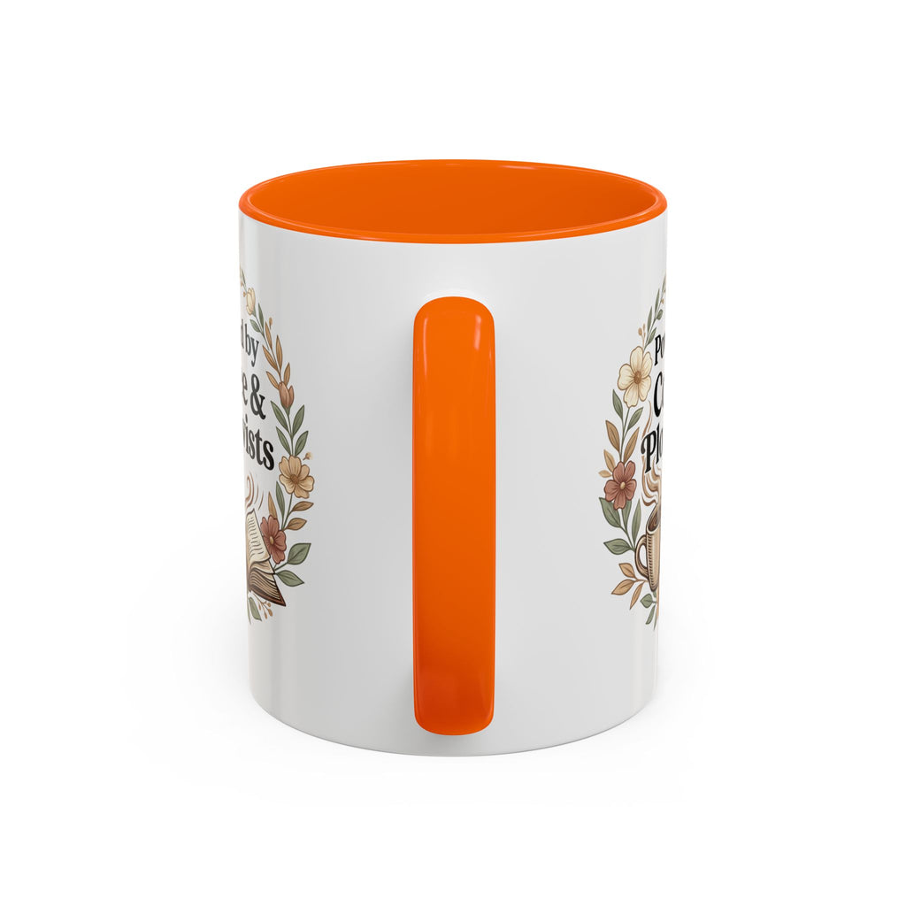 Coffee Mug — “Powered by Coffee & Plot Twists” Floral Book Lover Mug (11/15oz)
