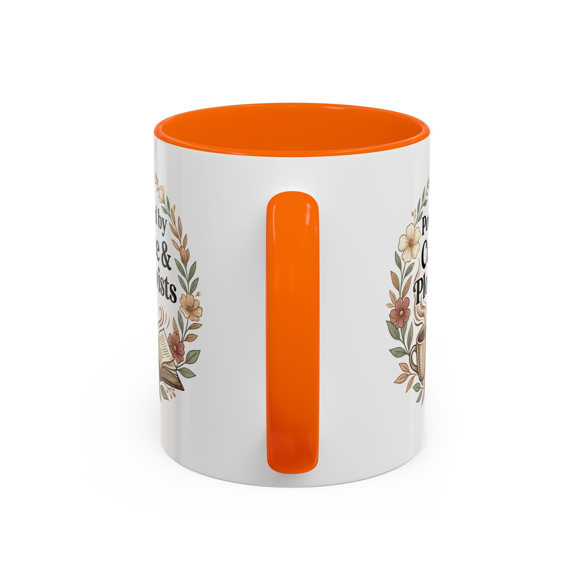 Coffee Mug — “Powered by Coffee & Plot Twists” Floral Book Lover Mug (11/15oz)