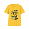 Eat First Talk Later Panda T-Shirt – Cute Foodie Graphic Tee