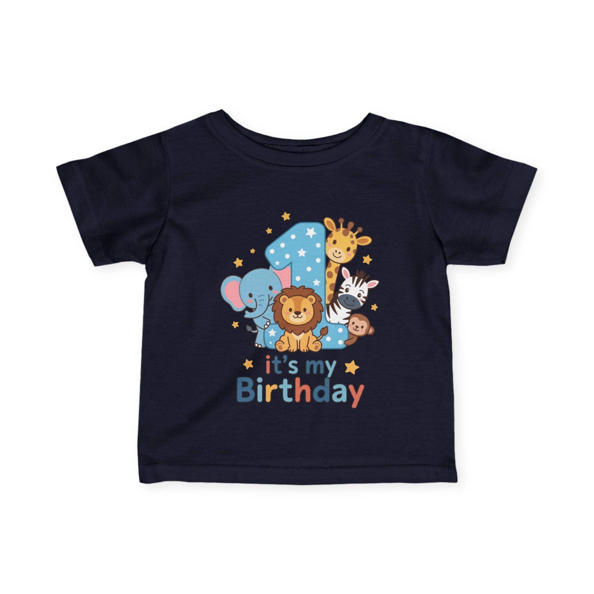 1st Birthday Infant Tee - Cute Safari Animals "It's My Birthday"