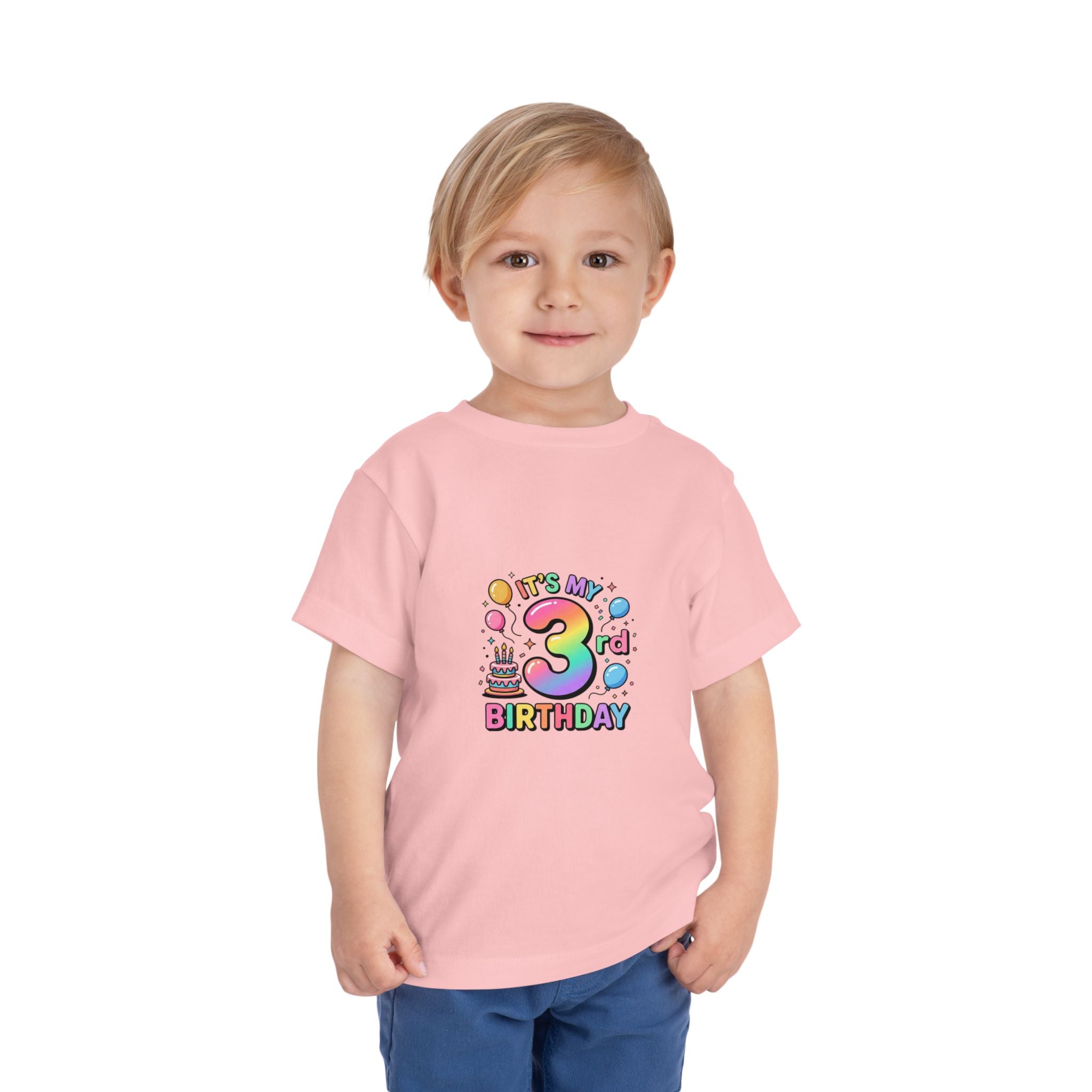 3rd Birthday Toddler Tee — "It's My 3rd Birthday" Colorful Party Shirt