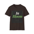 In Bloom T-Shirt — Botanical Graphic Tee with Green Lettering