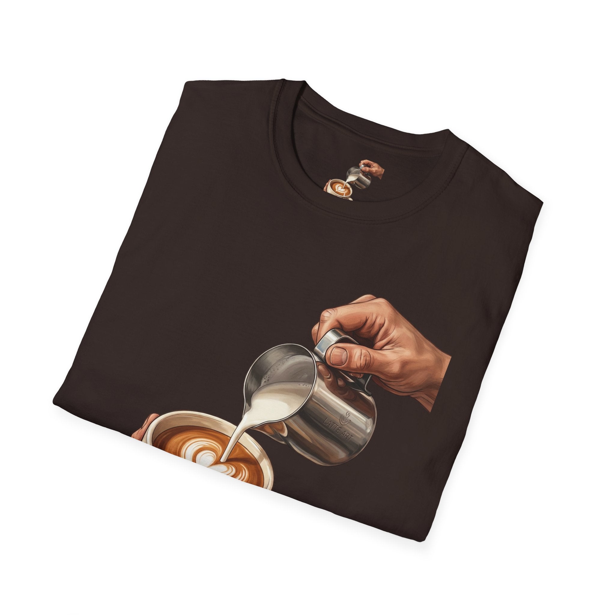 Coffee Lover Latte Art T-Shirt – Stylish Barista Coffee Graphic Tee for Men & Women