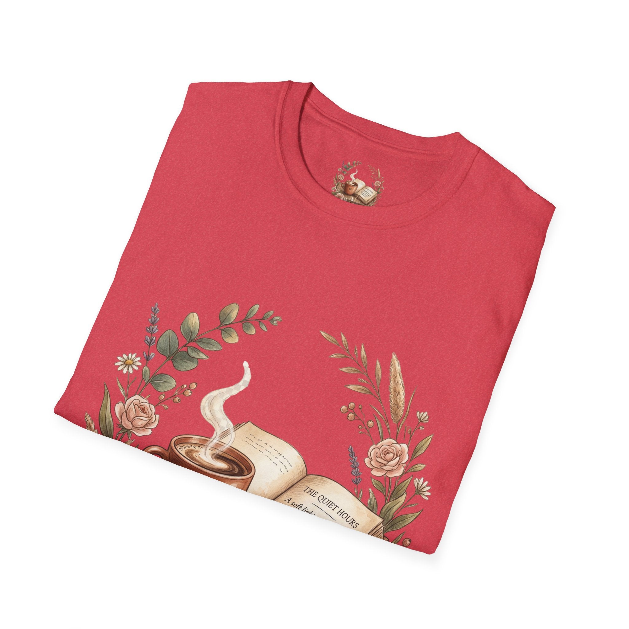 Coffee & Books Aesthetic T-Shirt – Vintage Floral Reading Lover Gift