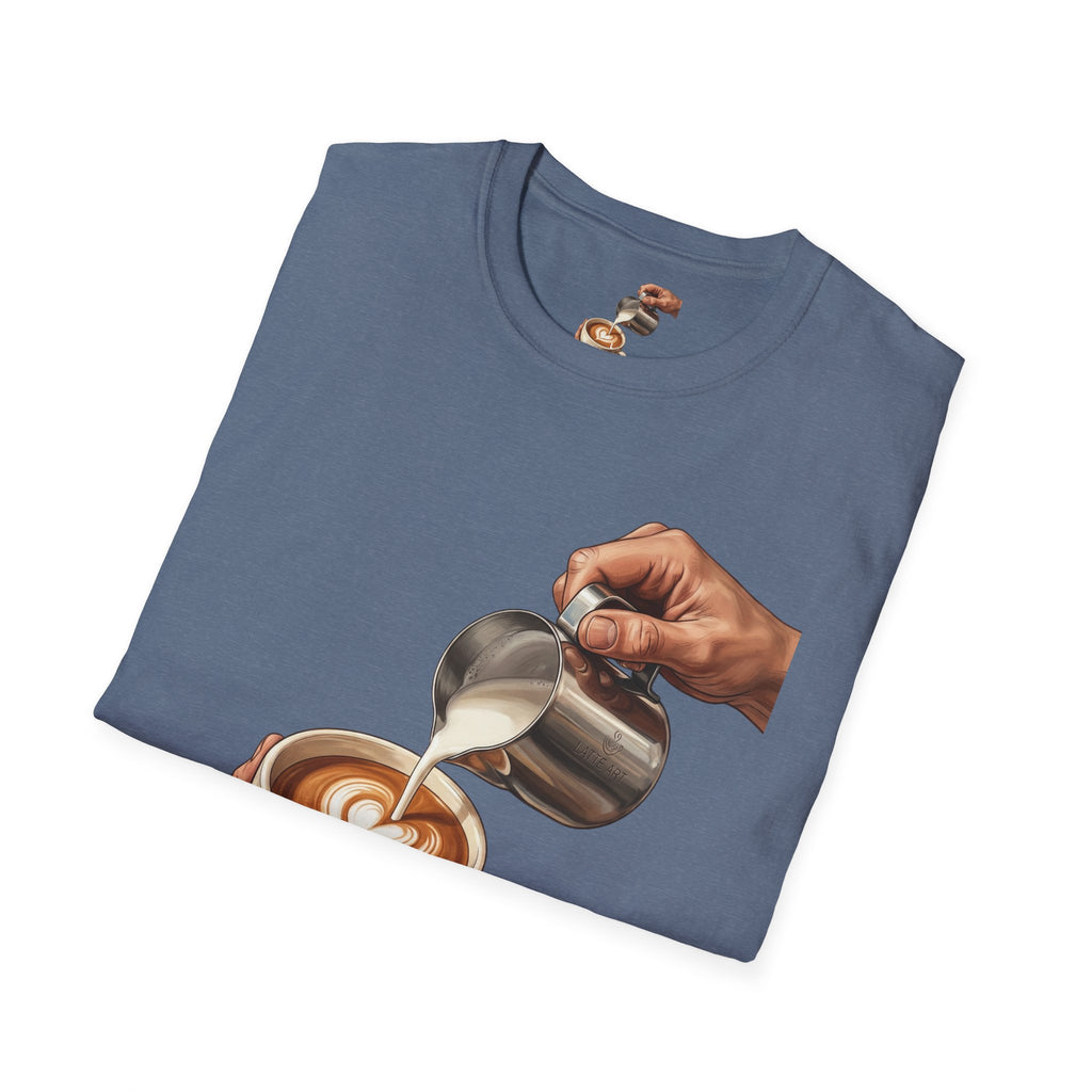 Coffee Lover Latte Art T-Shirt – Stylish Barista Coffee Graphic Tee for Men & Women