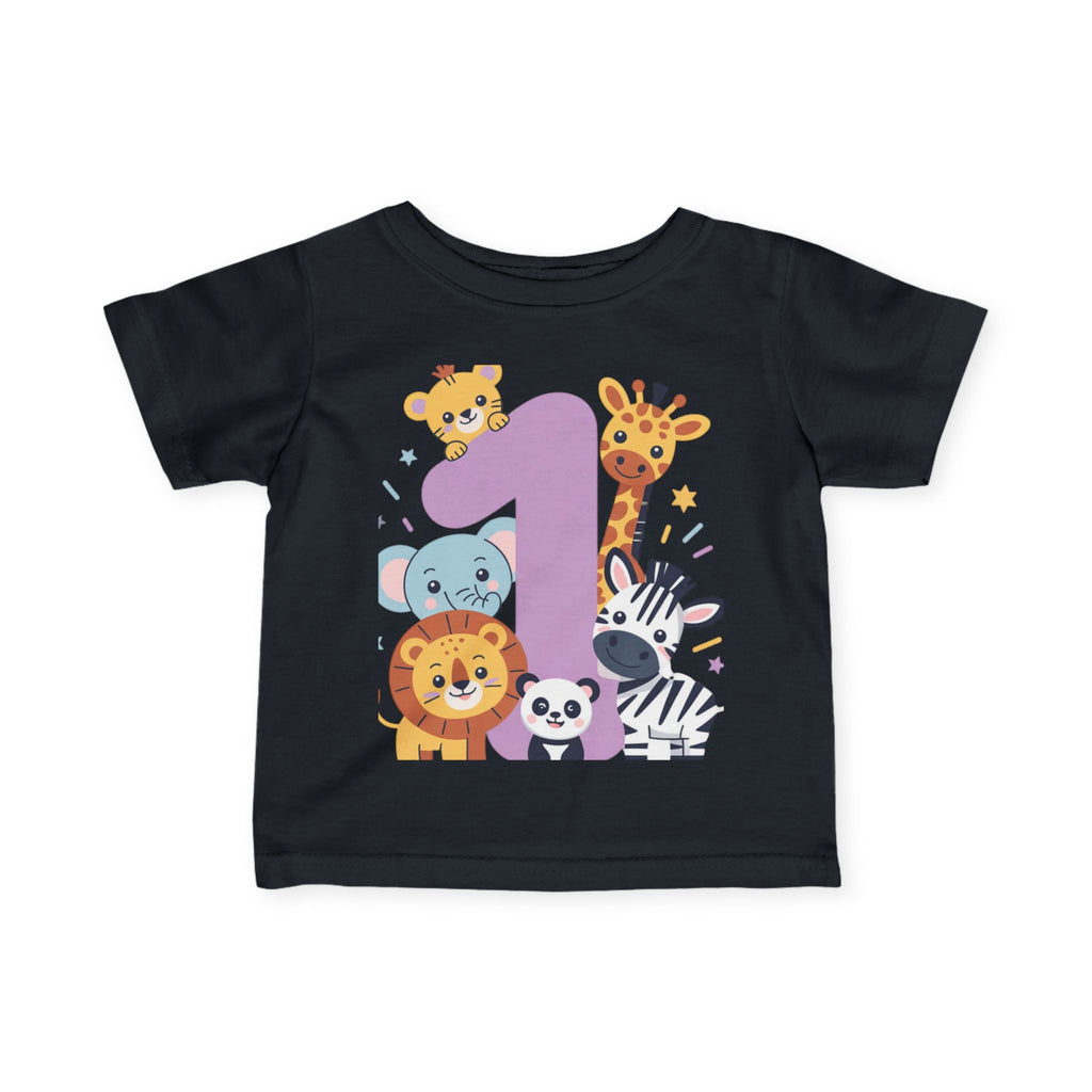 1st Birthday Jungle Animals Infant Tee — Cute Safari Number One Shirt for Baby