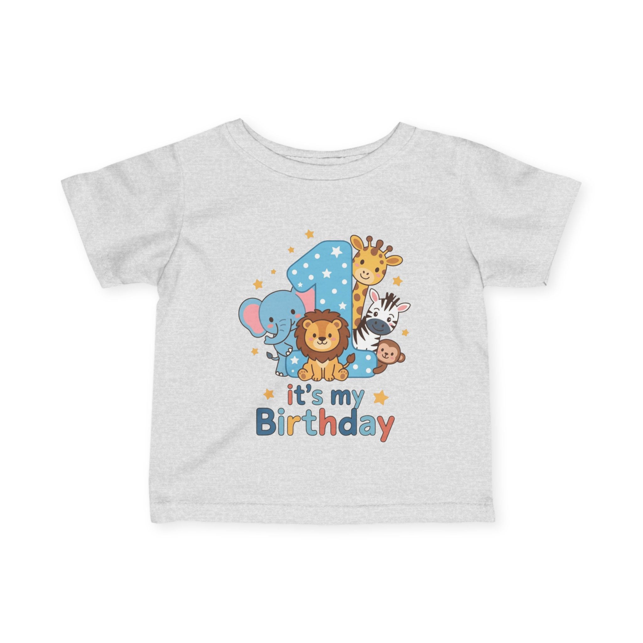 1st Birthday Infant Tee - Cute Safari Animals "It's My Birthday"