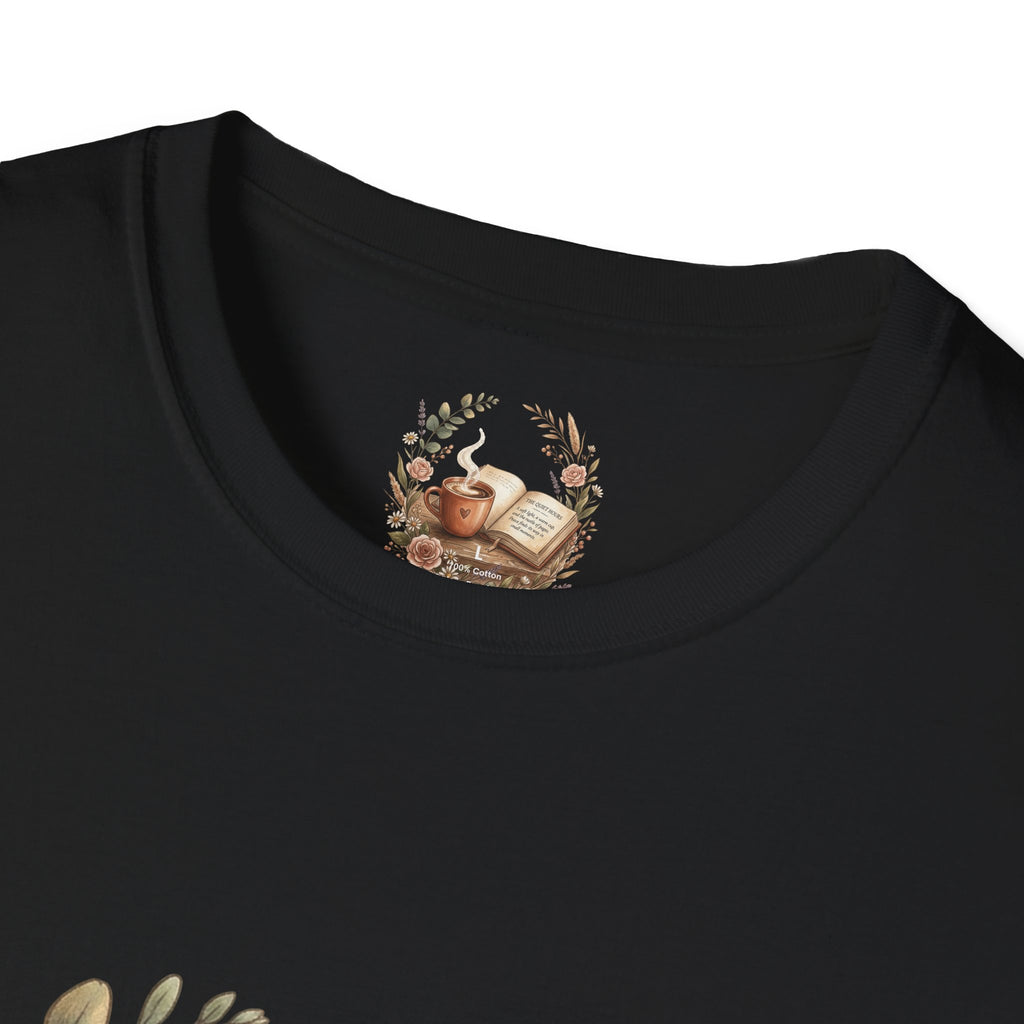 Coffee & Books Aesthetic T-Shirt – Vintage Floral Reading Lover Gift