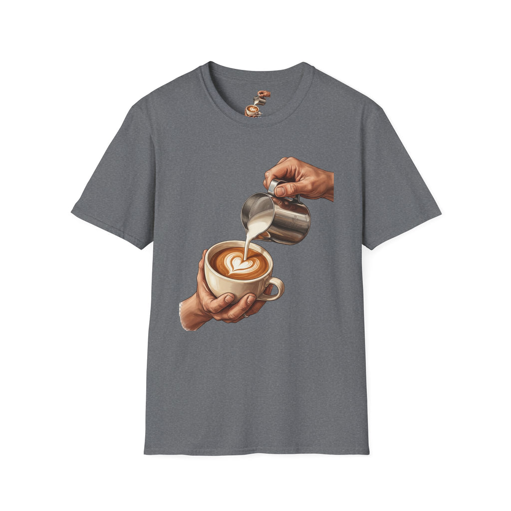 Coffee Lover Latte Art T-Shirt – Stylish Barista Coffee Graphic Tee for Men & Women