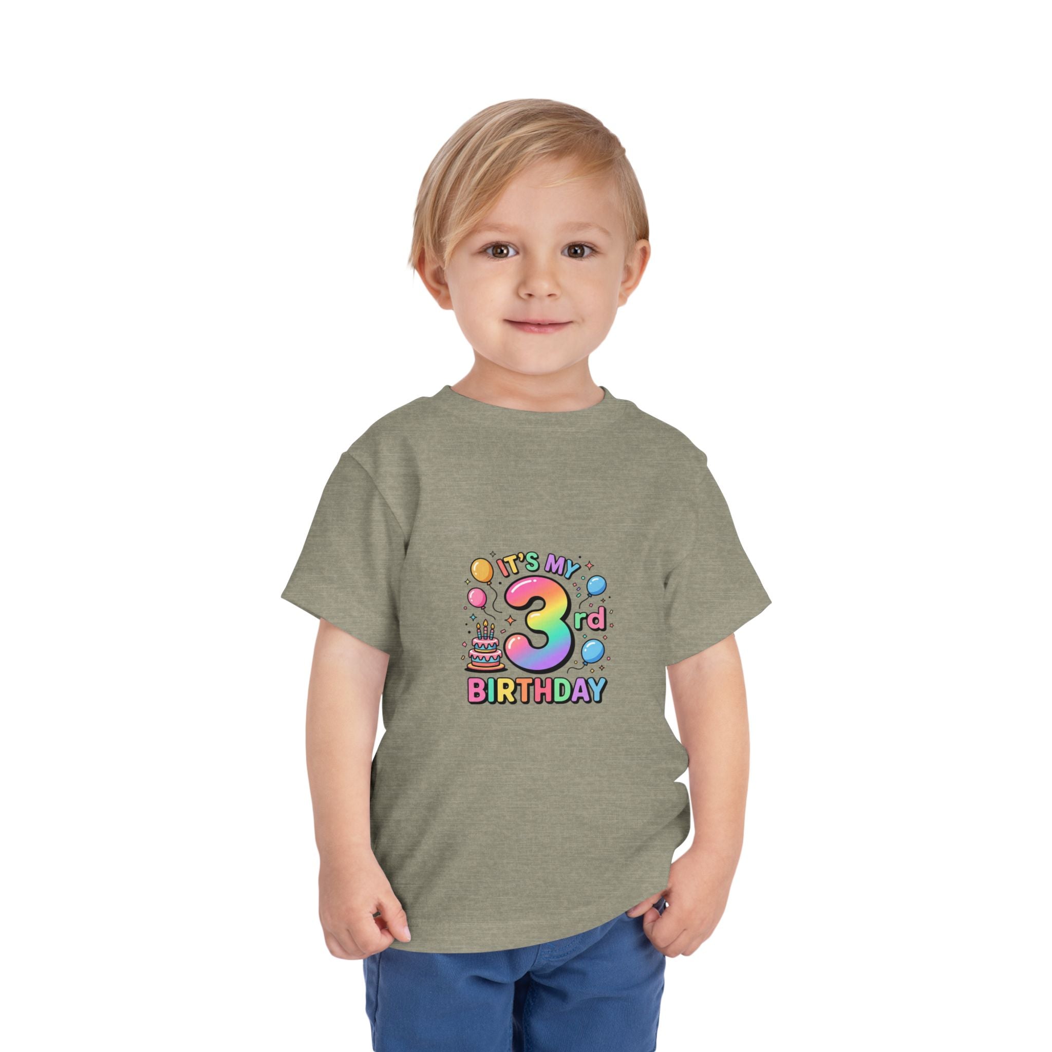 3rd Birthday Toddler Tee — "It's My 3rd Birthday" Colorful Party Shirt