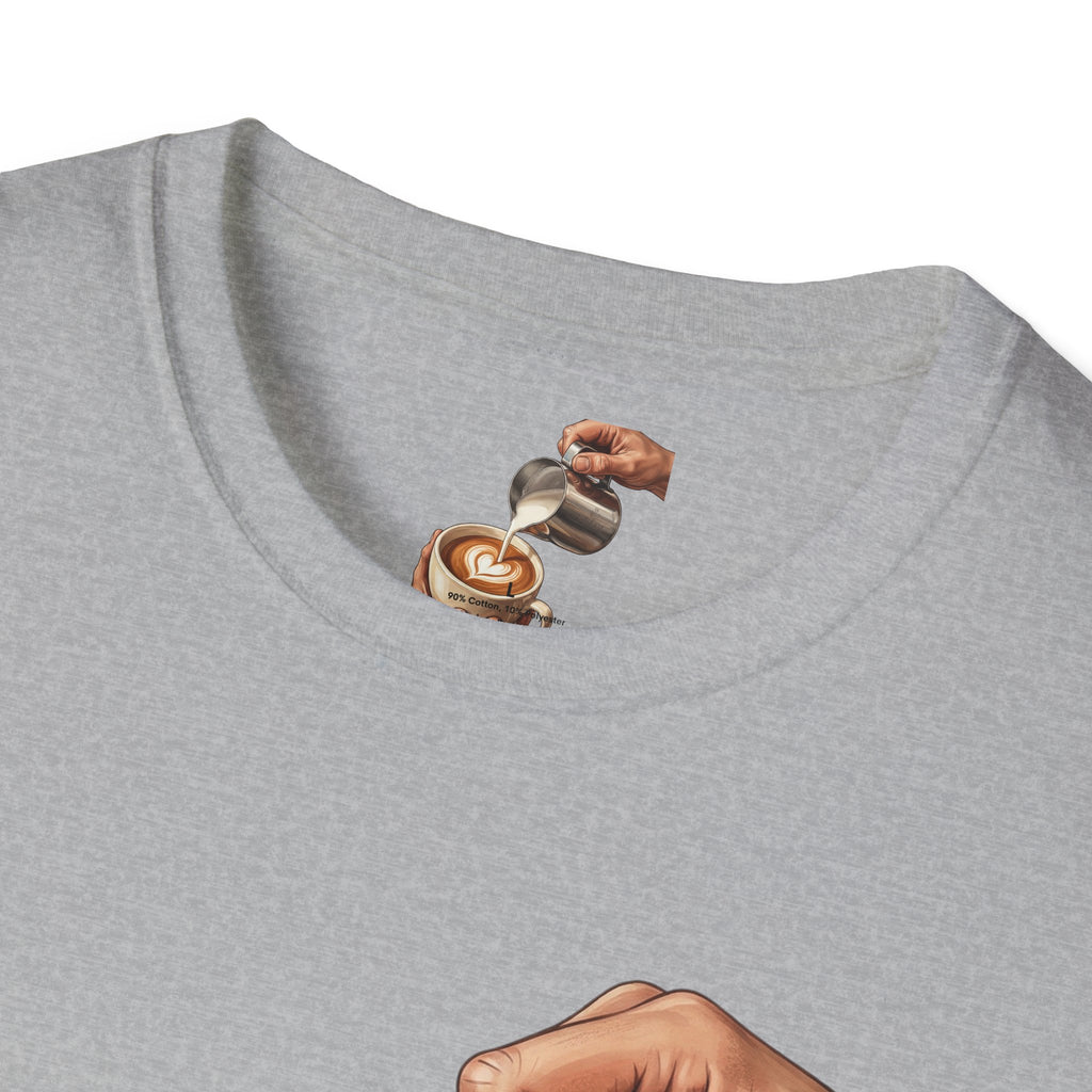 Coffee Lover Latte Art T-Shirt – Stylish Barista Coffee Graphic Tee for Men & Women
