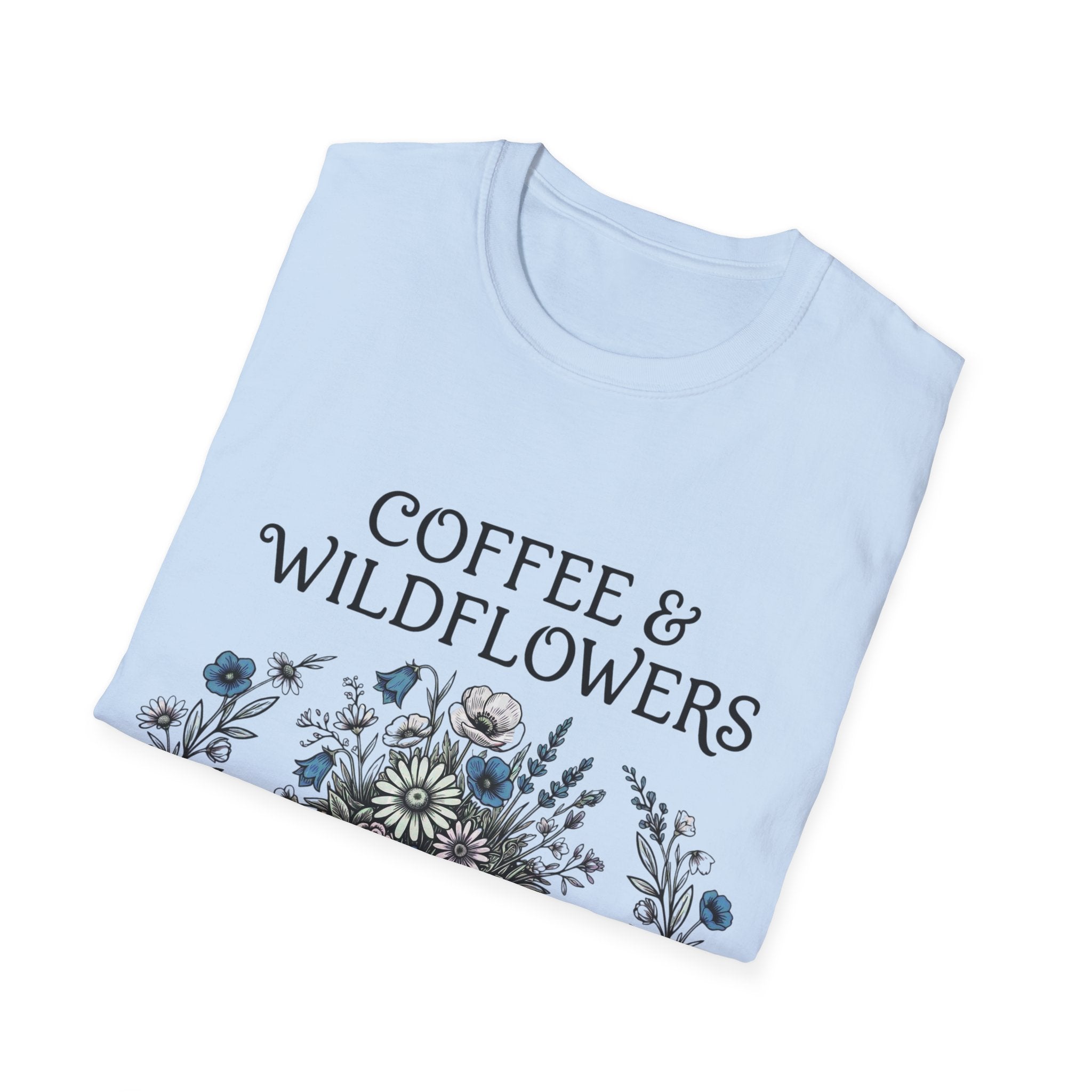 Coffee & Wildflowers T-Shirt – Aesthetic Floral Coffee Lover Shirt
