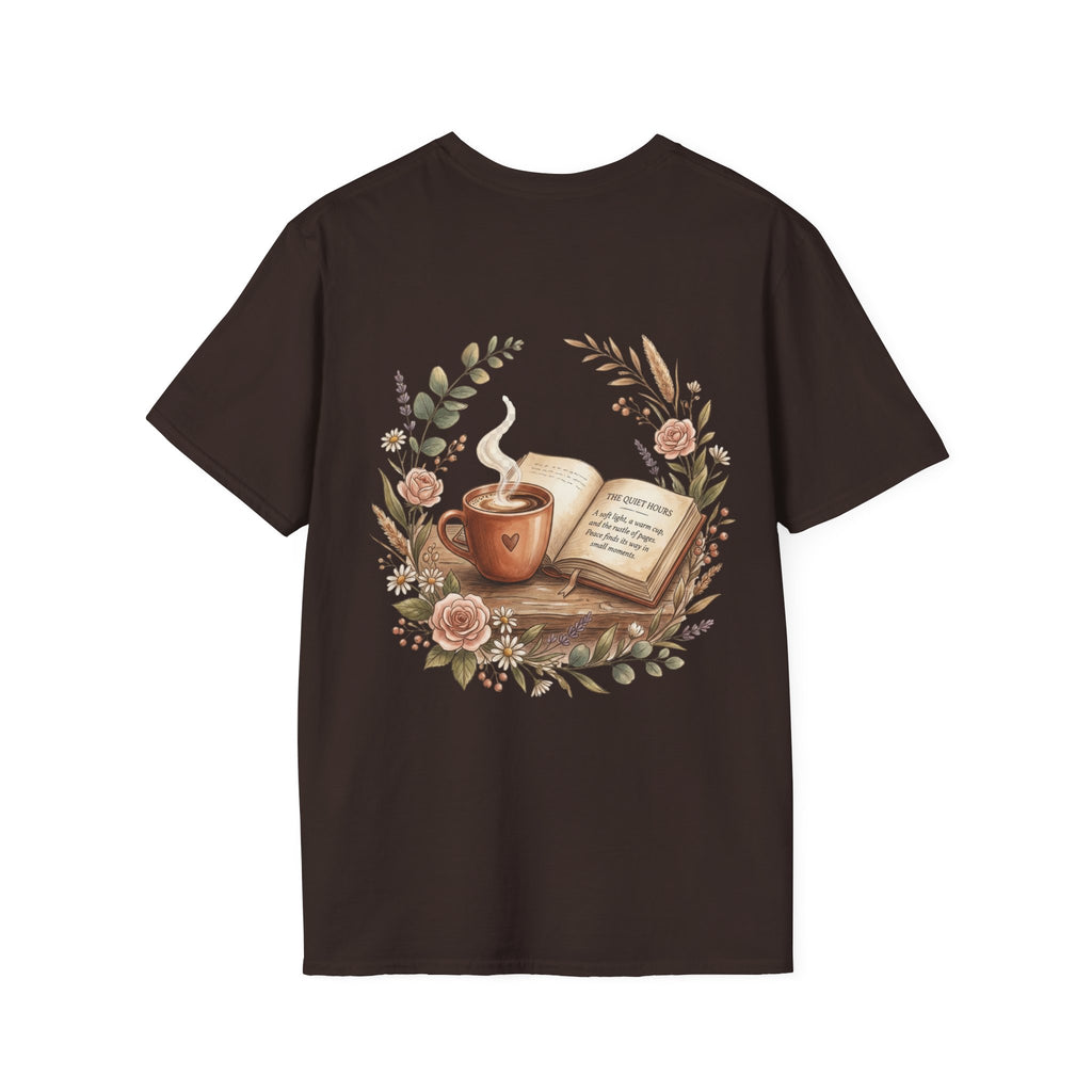 Coffee & Books Aesthetic T-Shirt – Vintage Floral Reading Lover Gift