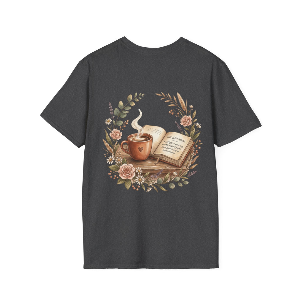 Coffee & Books Aesthetic T-Shirt – Vintage Floral Reading Lover Gift