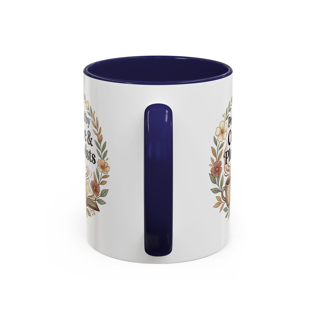 Coffee Mug — “Powered by Coffee & Plot Twists” Floral Book Lover Mug (11/15oz)