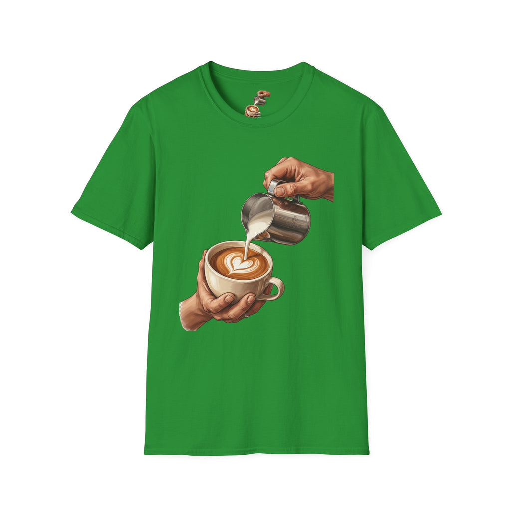 Coffee Lover Latte Art T-Shirt – Stylish Barista Coffee Graphic Tee for Men & Women