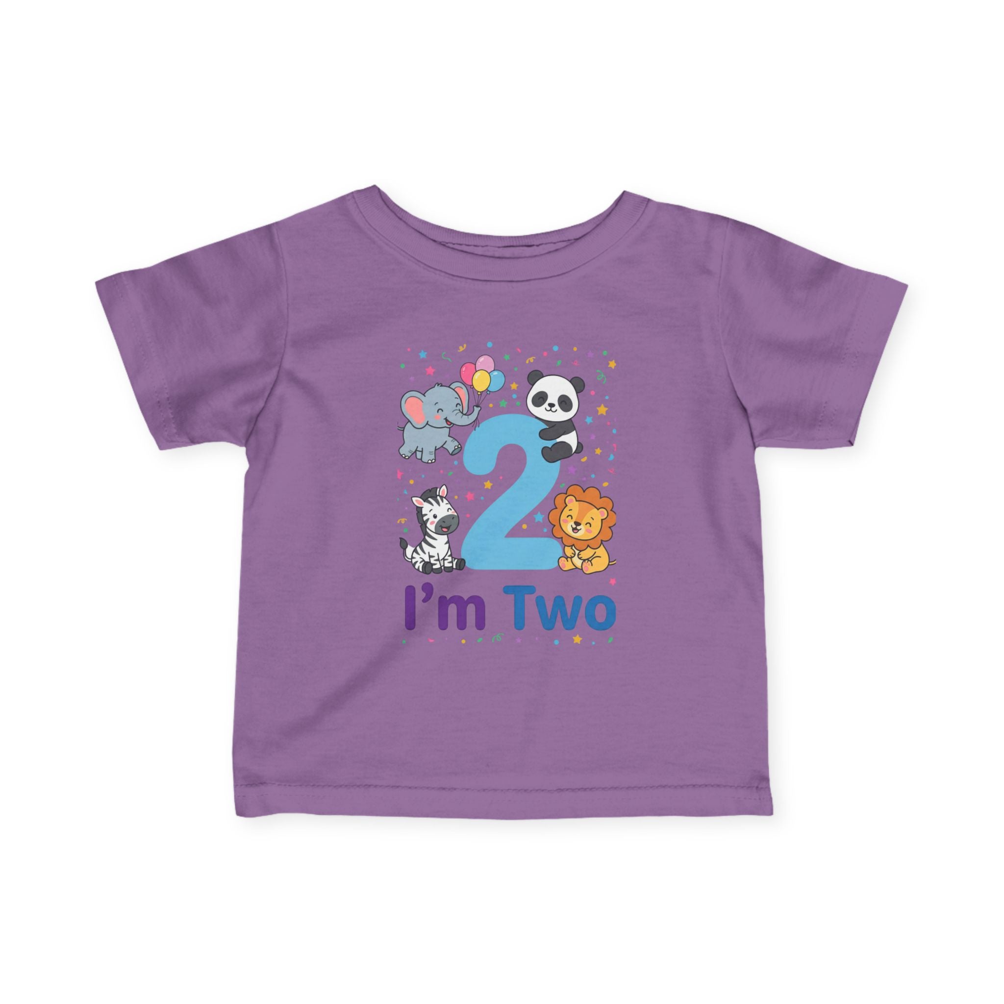 Toddler Tee - "I'm Two" Cute Safari Animals 2nd Birthday Shirt