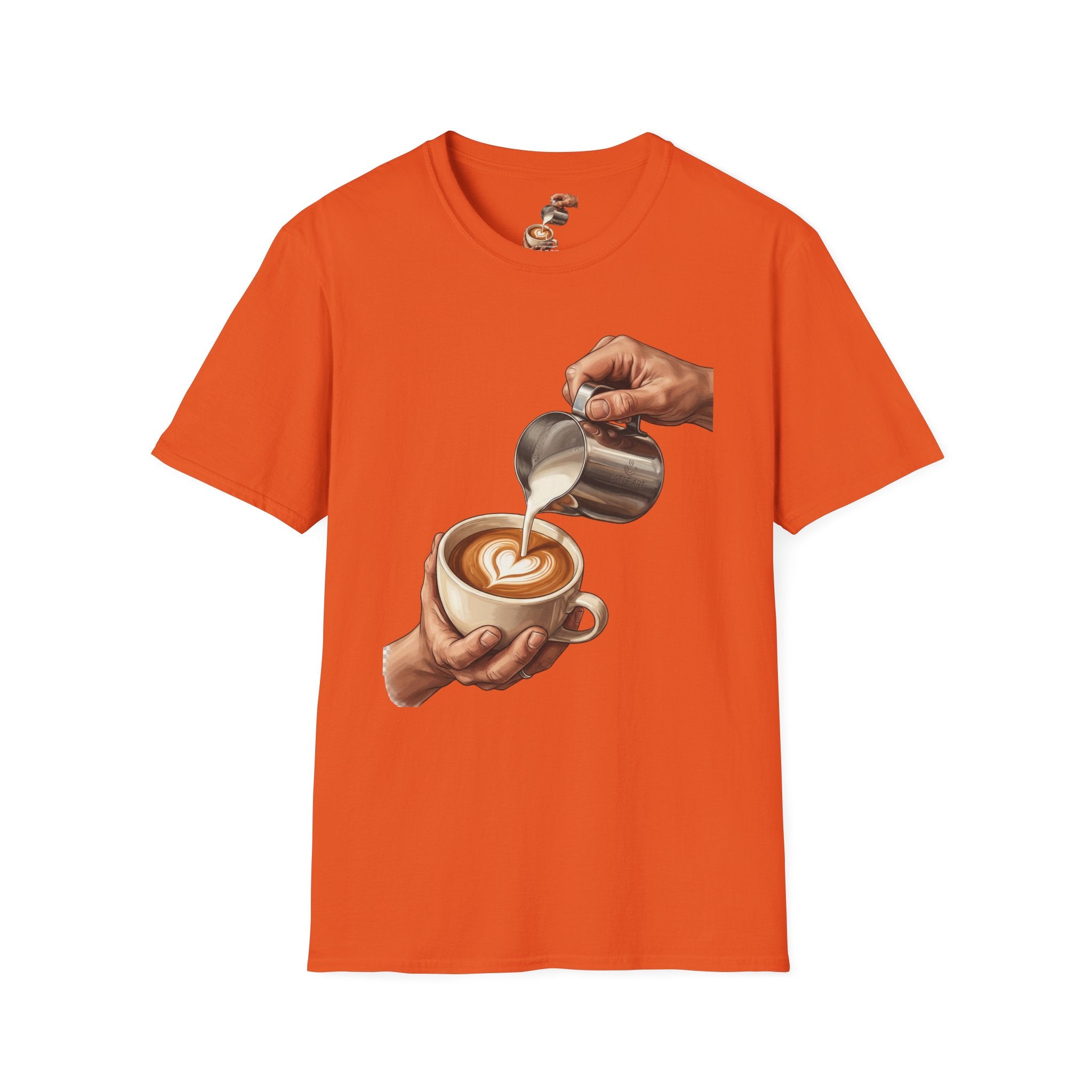 Coffee Lover Latte Art T-Shirt – Stylish Barista Coffee Graphic Tee for Men & Women