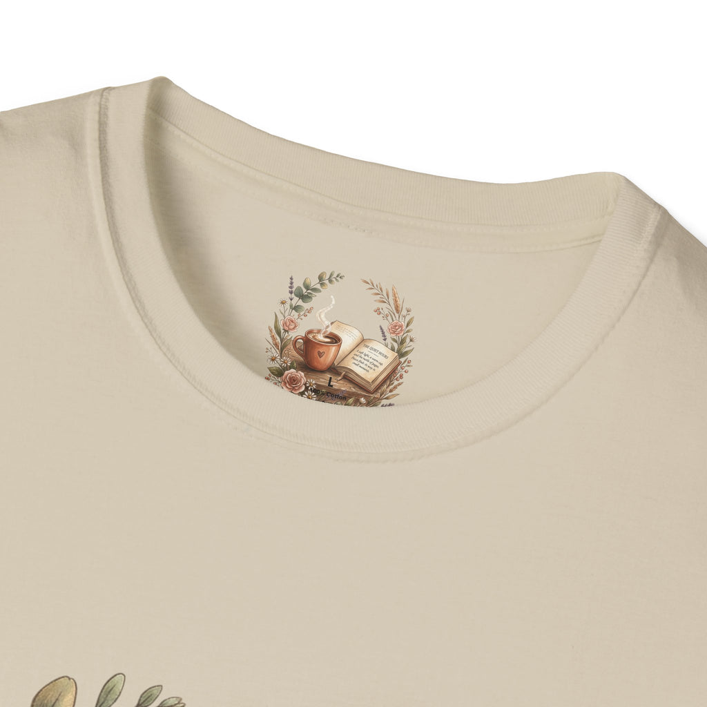 Coffee & Books Aesthetic T-Shirt – Vintage Floral Reading Lover Gift