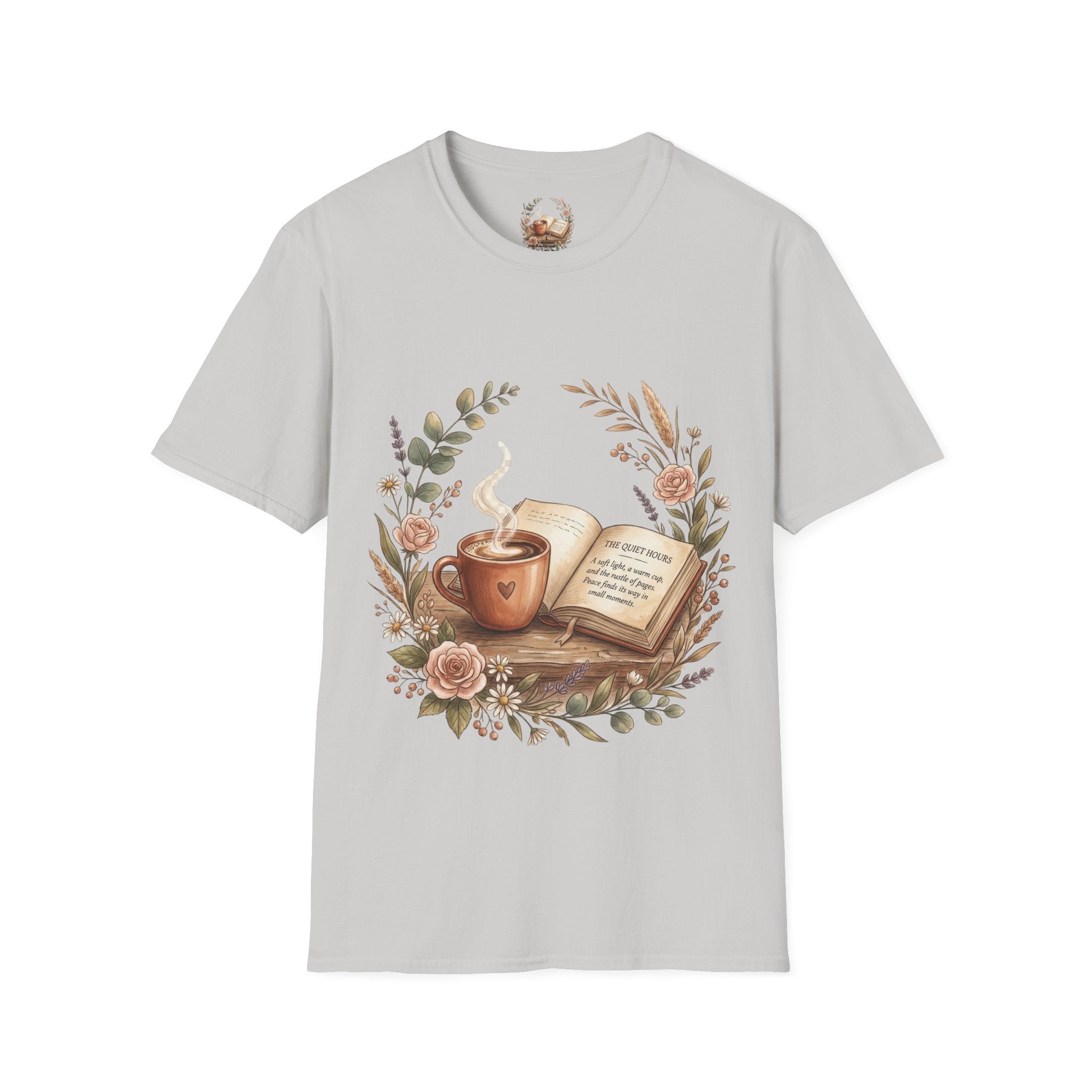 Coffee & Books Aesthetic T-Shirt – Vintage Floral Reading Lover Gift