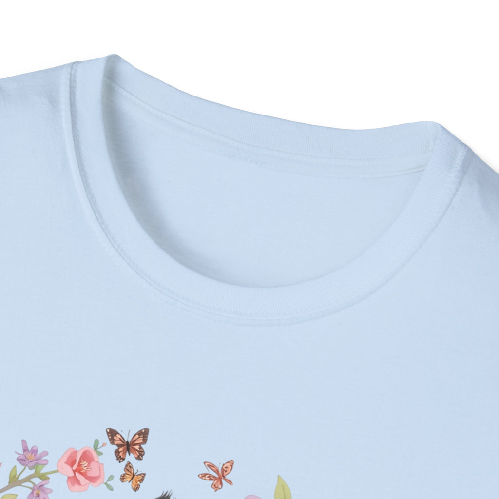Cat Kittens Floral Wreath T-Shirt — Cute Twins with Gift & Bow