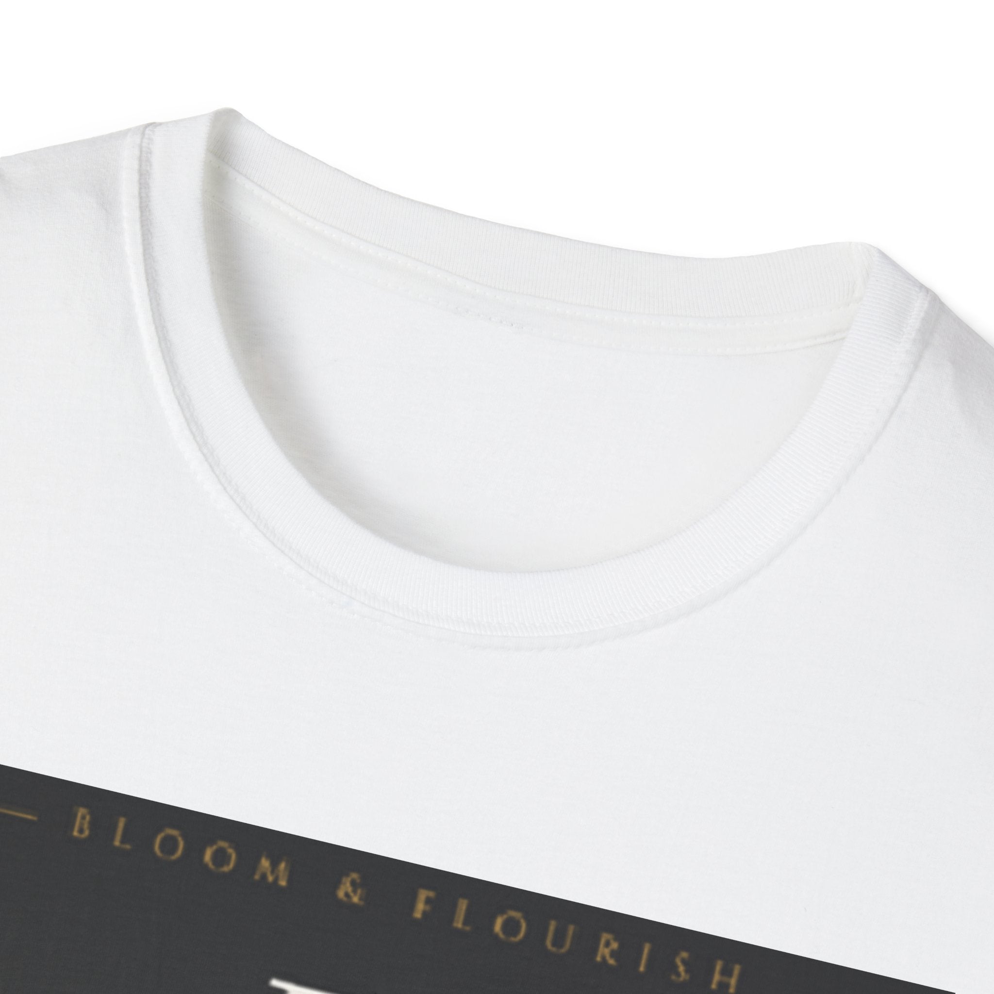 In Bloom T-Shirt — Botanical Graphic Tee with Green Lettering
