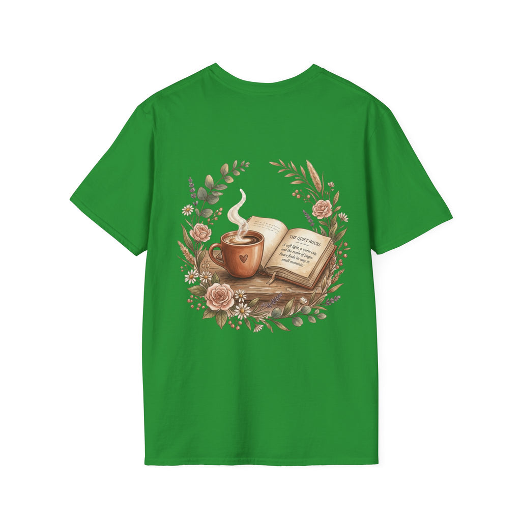 Coffee & Books Aesthetic T-Shirt – Vintage Floral Reading Lover Gift