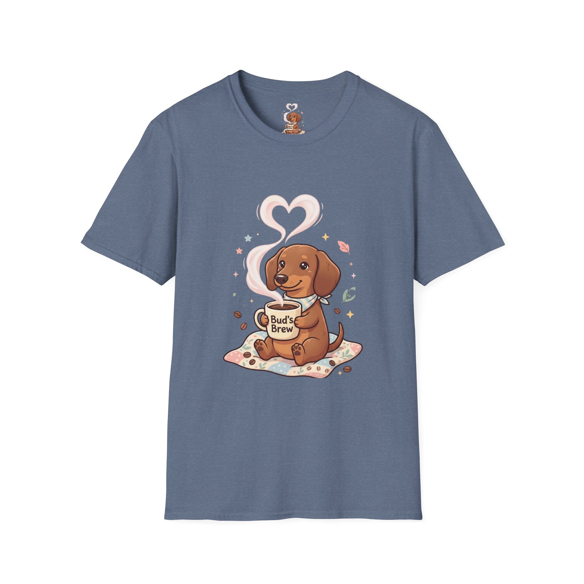 )  Cute Dachshund Coffee Lover T-Shirt – Bud’s Brew Puppy Shirt | Funny Dog Lover Gift | Coffee Lover Graphic Tee