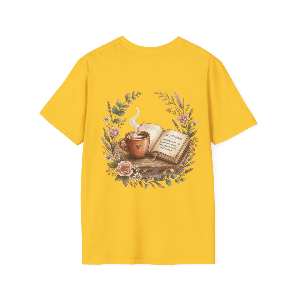 Coffee & Books Aesthetic T-Shirt – Vintage Floral Reading Lover Gift