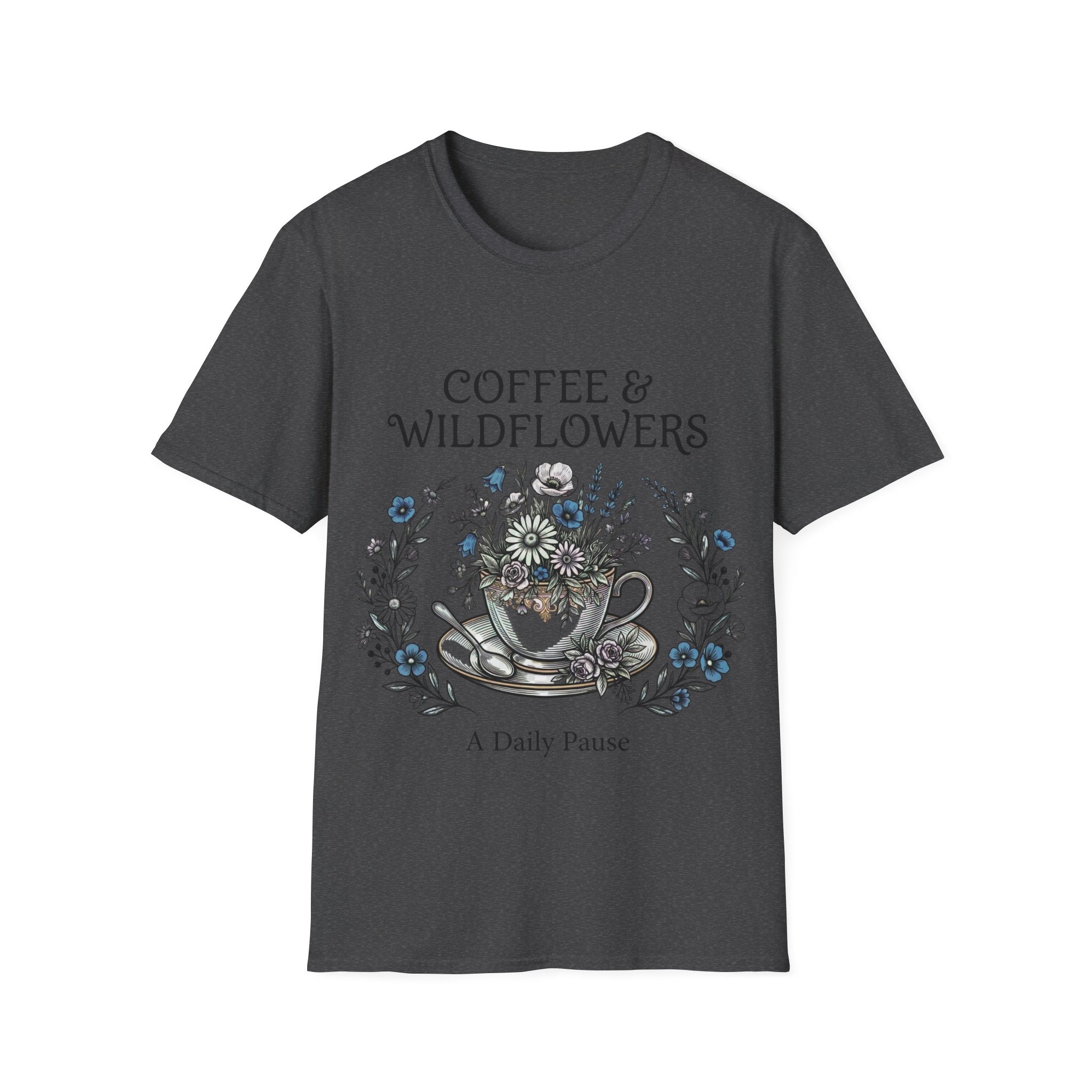 Coffee & Wildflowers T-Shirt – Aesthetic Floral Coffee Lover Shirt