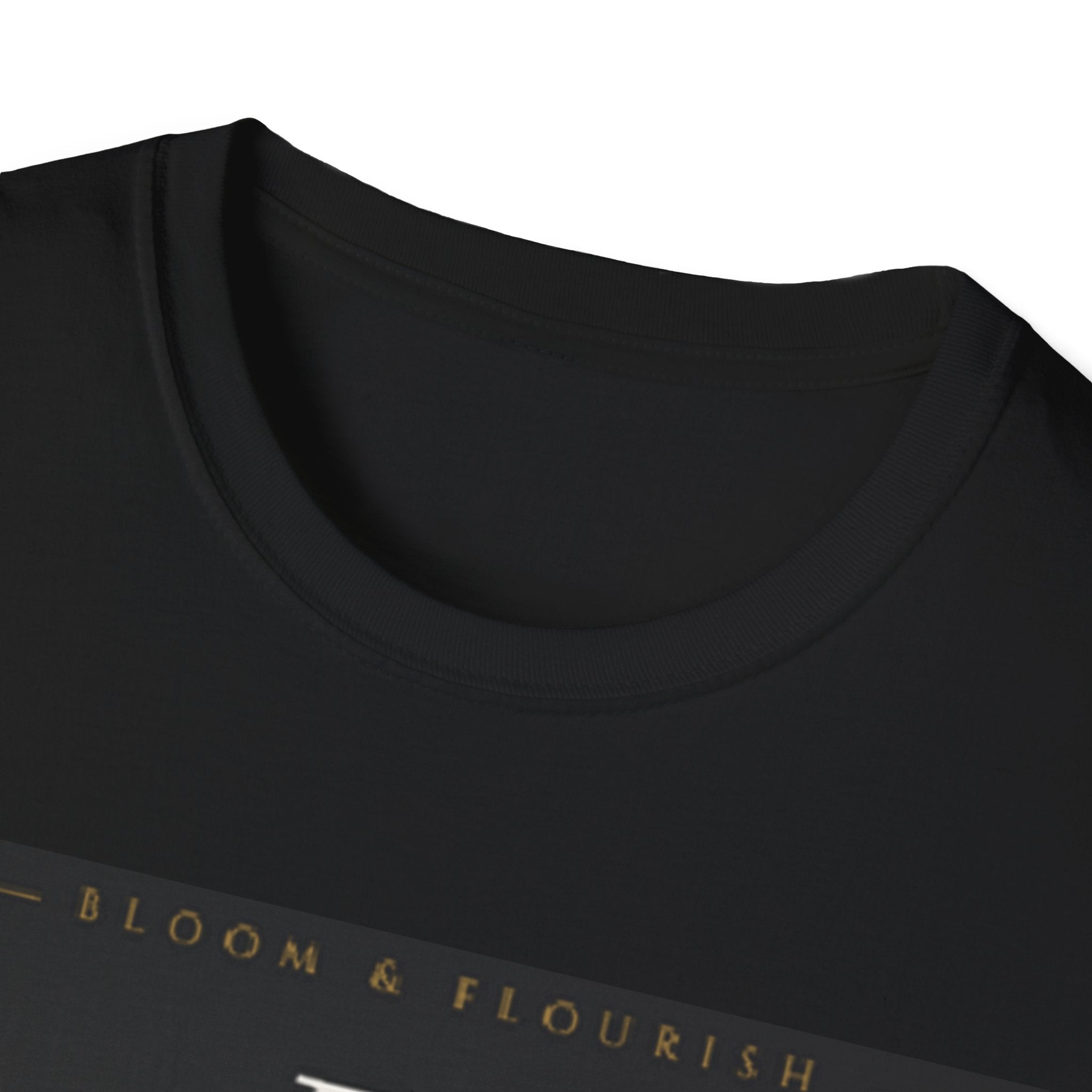 In Bloom T-Shirt — Botanical Graphic Tee with Green Lettering
