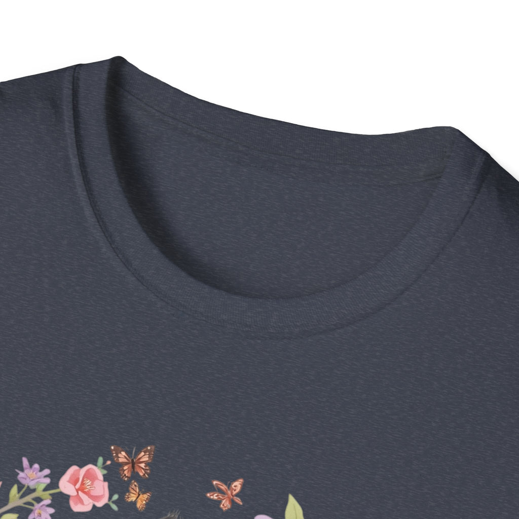 Cat Kittens Floral Wreath T-Shirt — Cute Twins with Gift & Bow