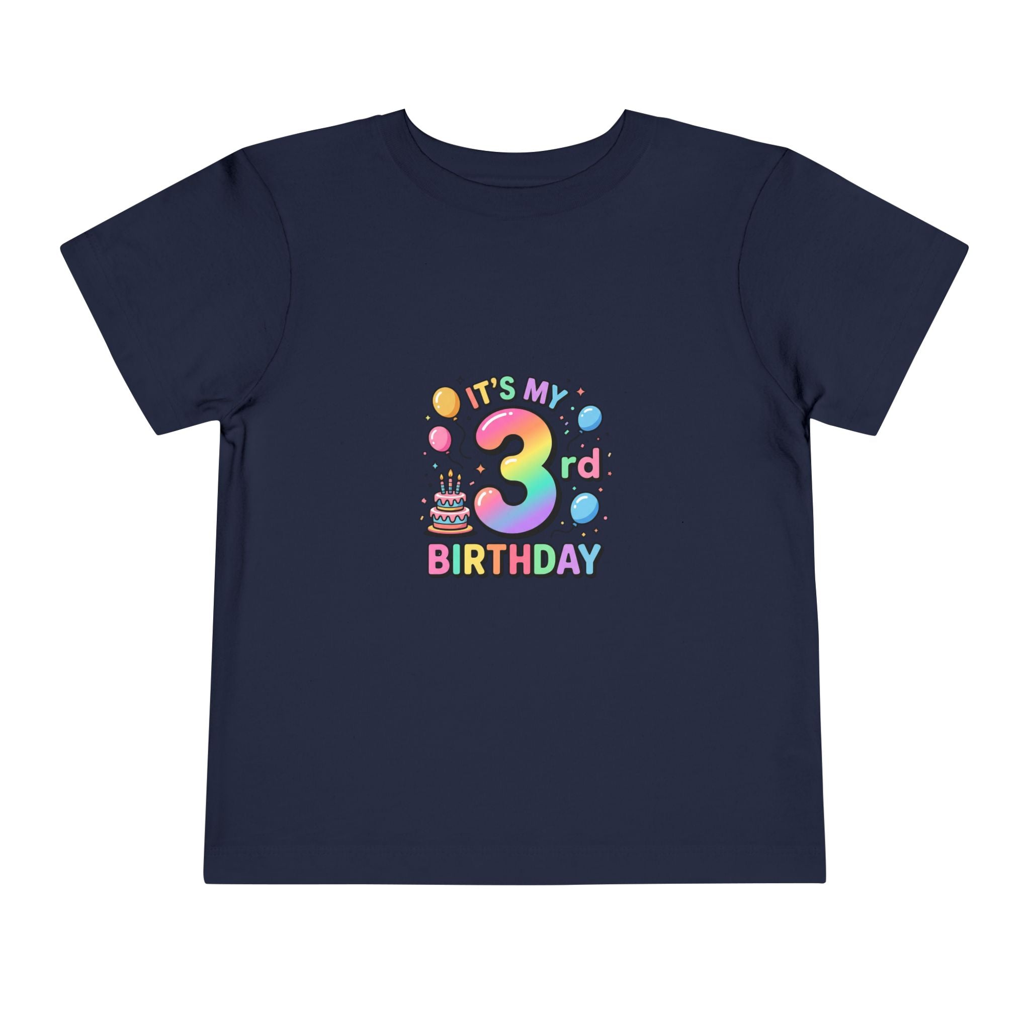 3rd Birthday Toddler Tee — "It's My 3rd Birthday" Colorful Party Shirt