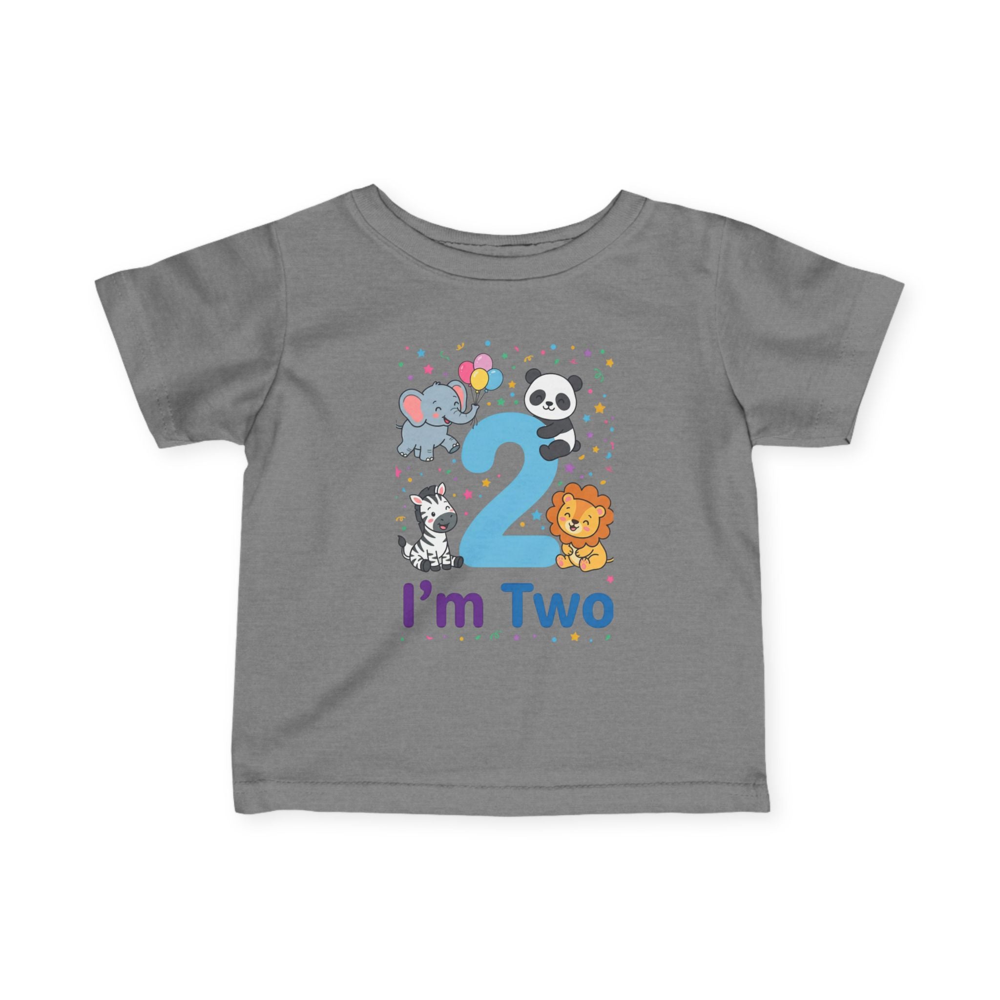 Toddler Tee - "I'm Two" Cute Safari Animals 2nd Birthday Shirt