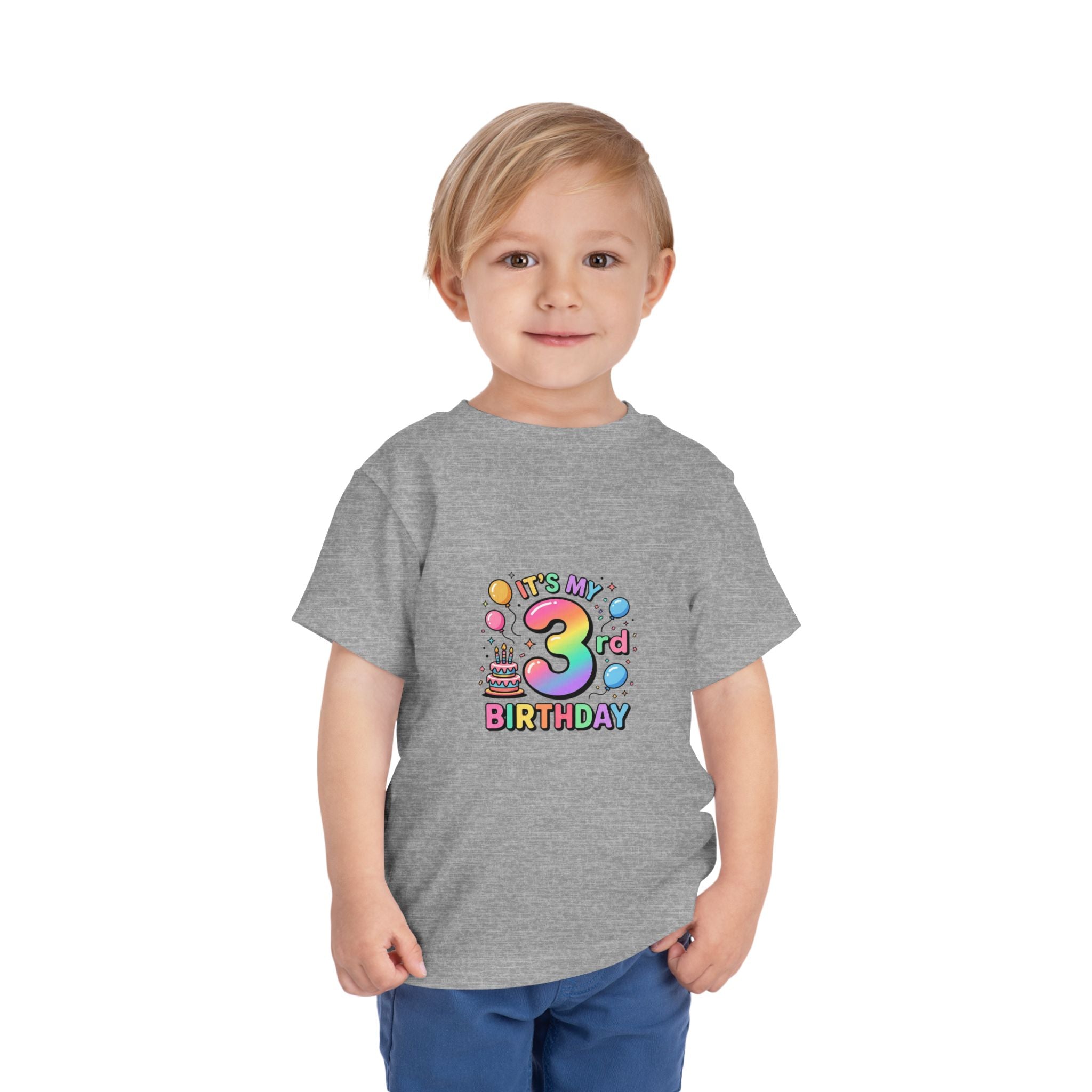 3rd Birthday Toddler Tee — "It's My 3rd Birthday" Colorful Party Shirt
