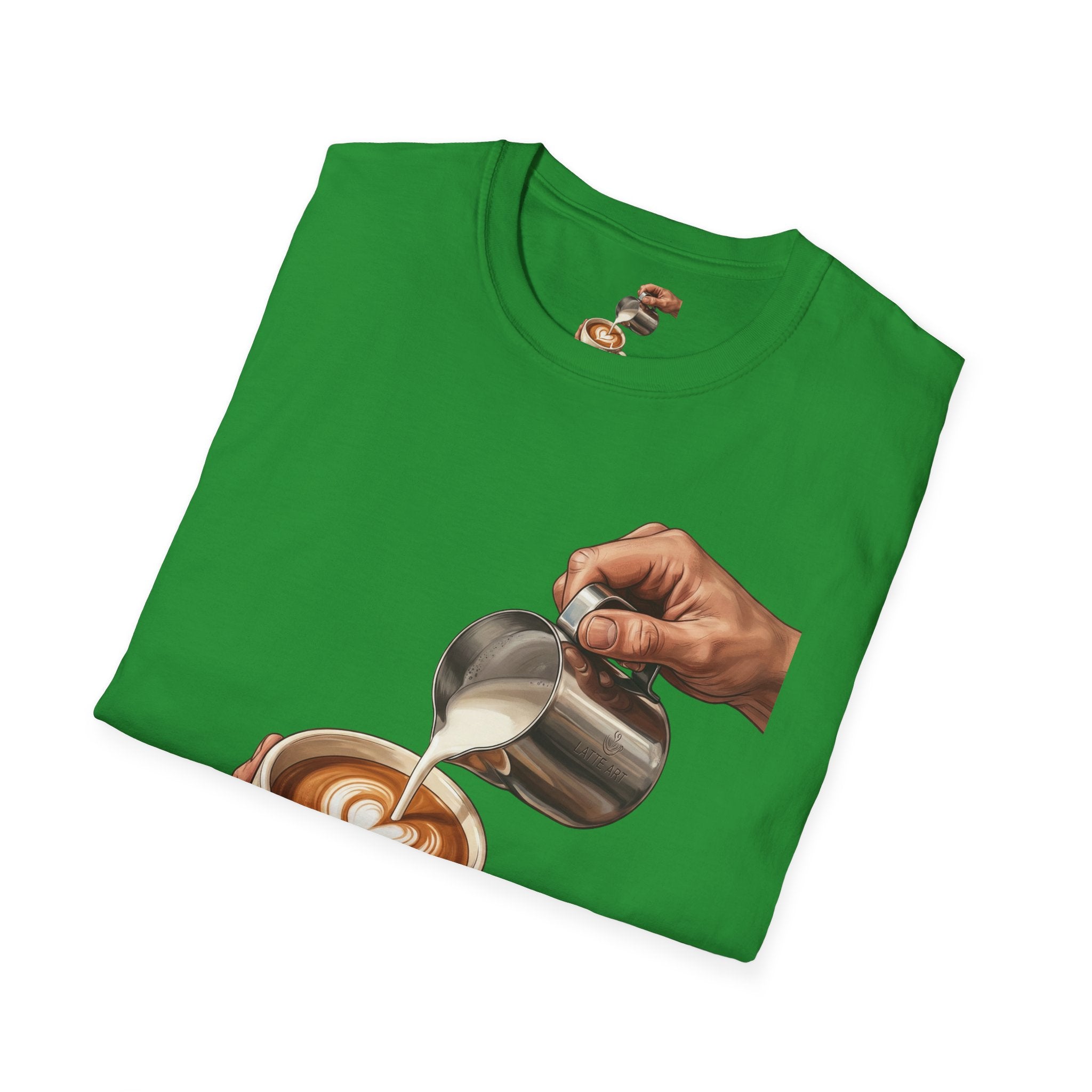 Coffee Lover Latte Art T-Shirt – Stylish Barista Coffee Graphic Tee for Men & Women