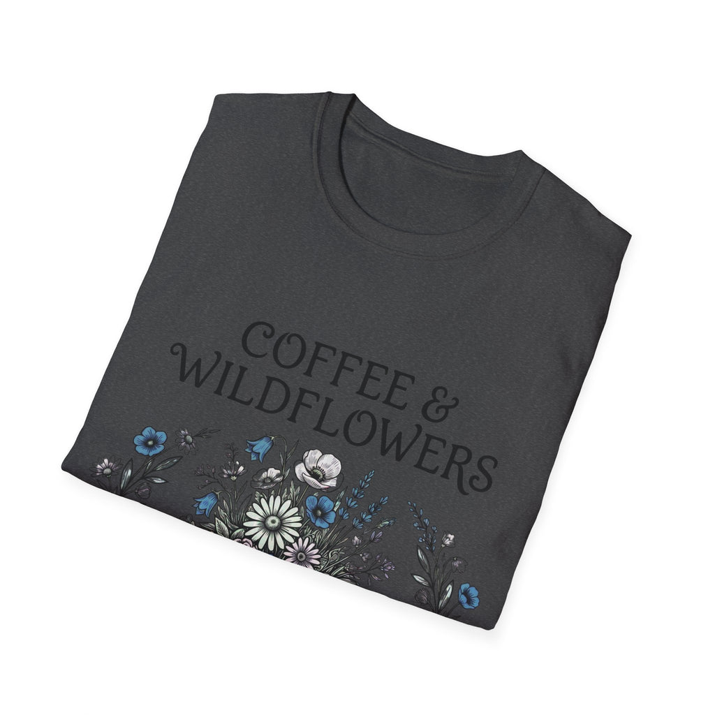 Coffee & Wildflowers T-Shirt – Aesthetic Floral Coffee Lover Shirt