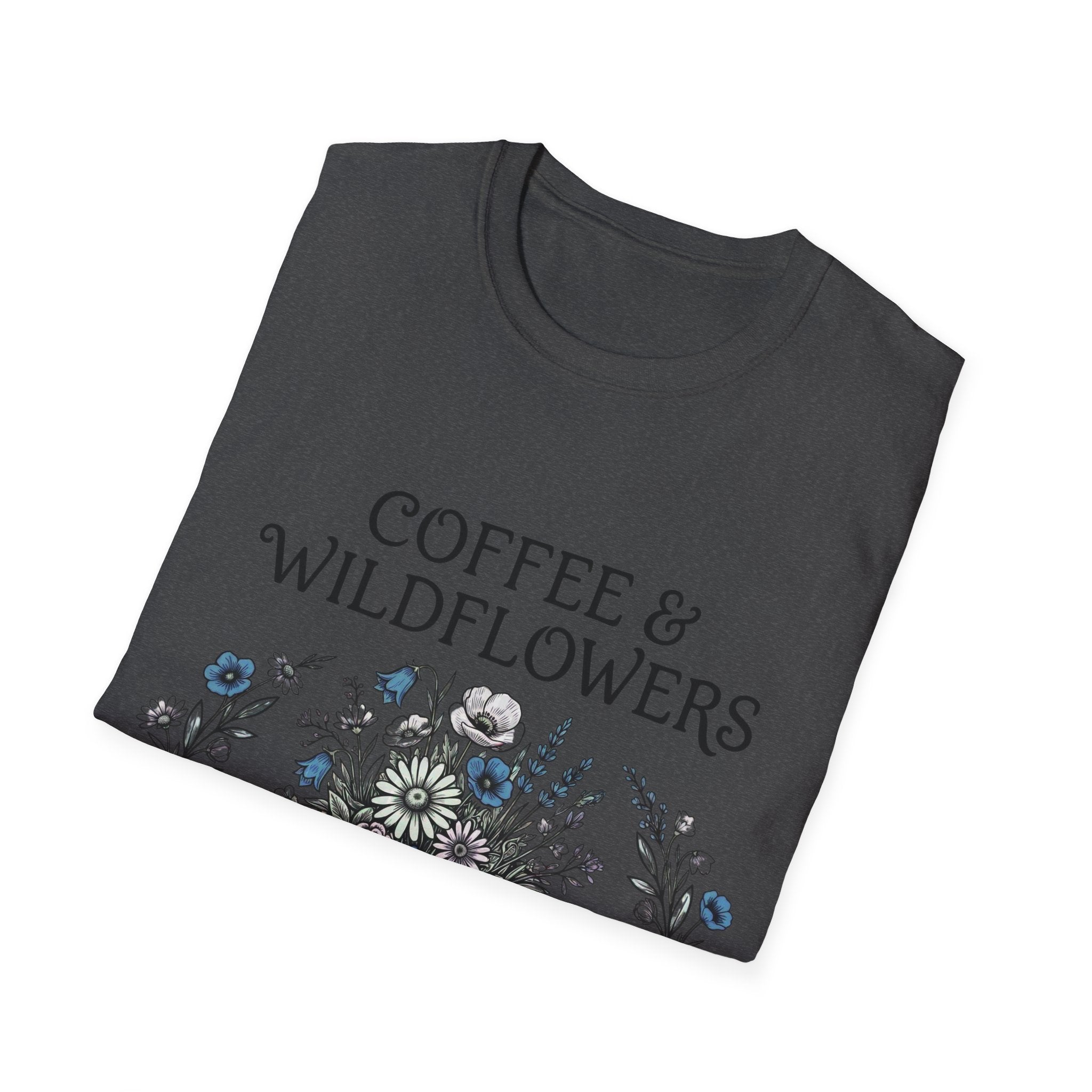 Coffee & Wildflowers T-Shirt – Aesthetic Floral Coffee Lover Shirt