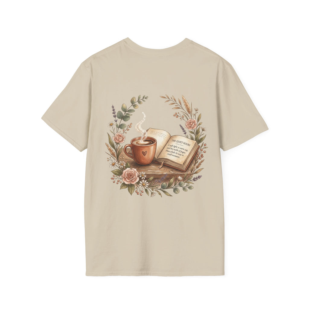 Coffee & Books Aesthetic T-Shirt – Vintage Floral Reading Lover Gift