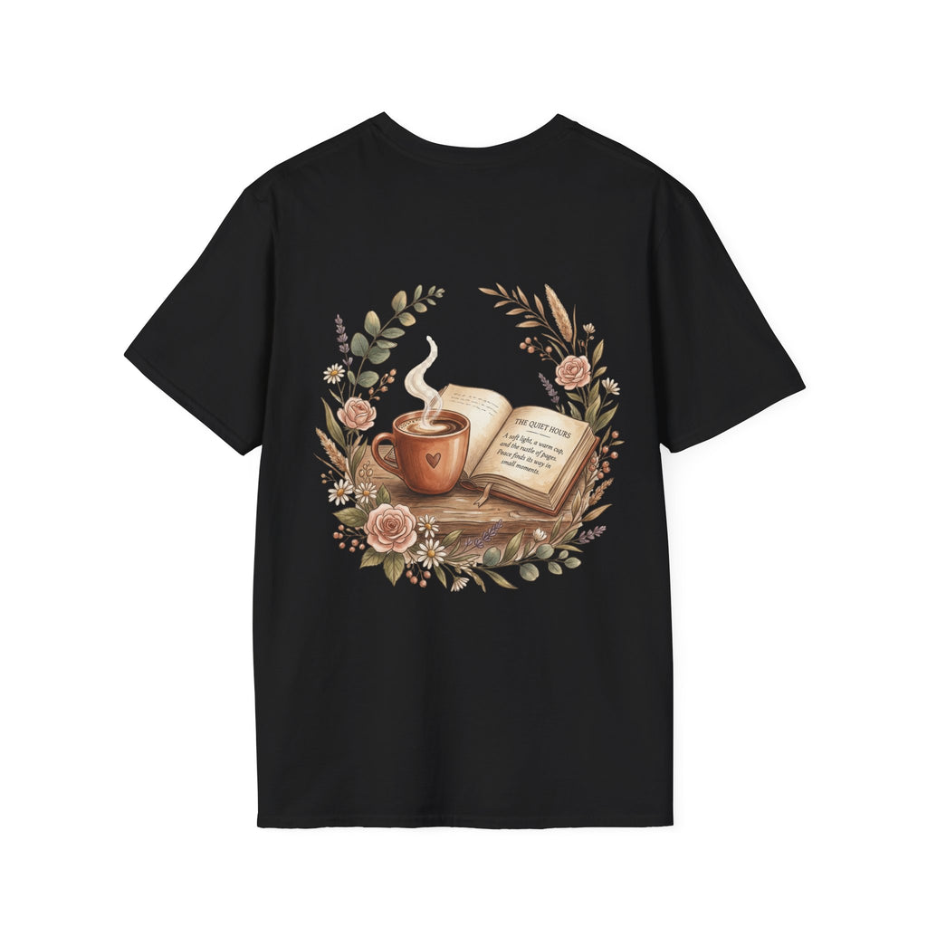 Coffee & Books Aesthetic T-Shirt – Vintage Floral Reading Lover Gift