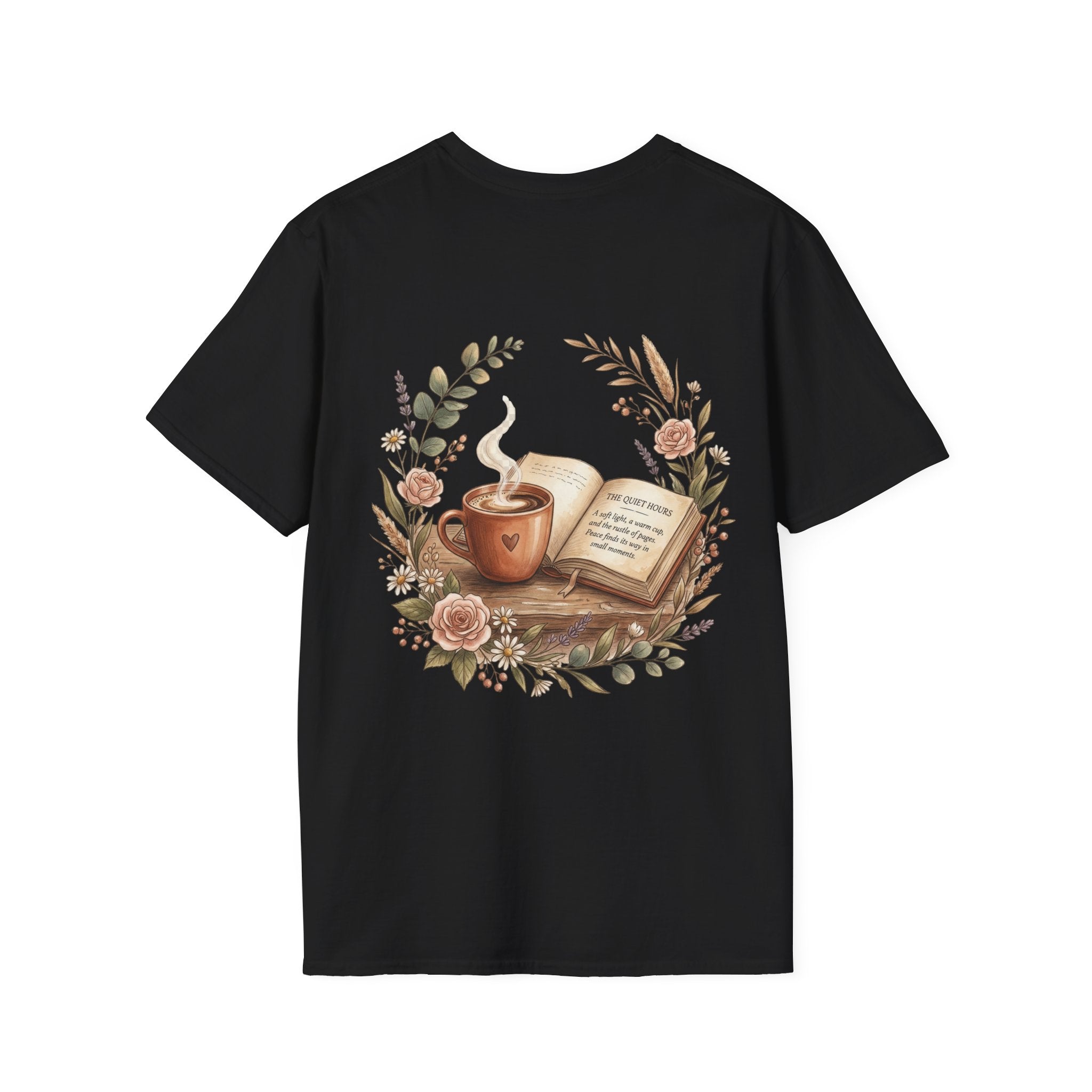 Coffee & Books Aesthetic T-Shirt – Vintage Floral Reading Lover Gift
