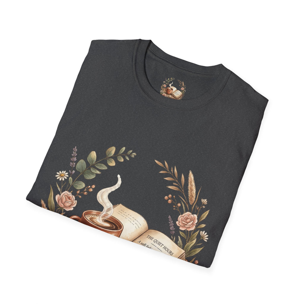 Coffee & Books Aesthetic T-Shirt – Vintage Floral Reading Lover Gift