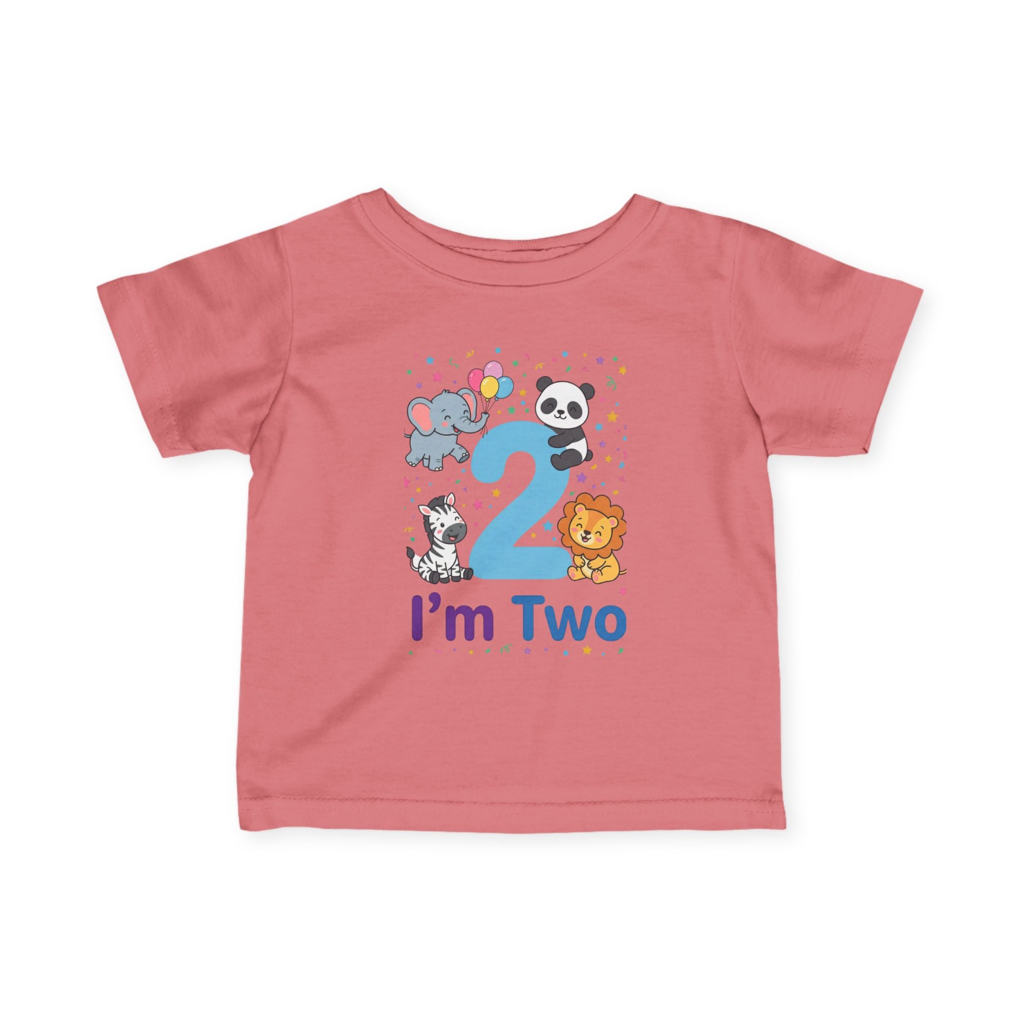Toddler Tee - "I'm Two" Cute Safari Animals 2nd Birthday Shirt